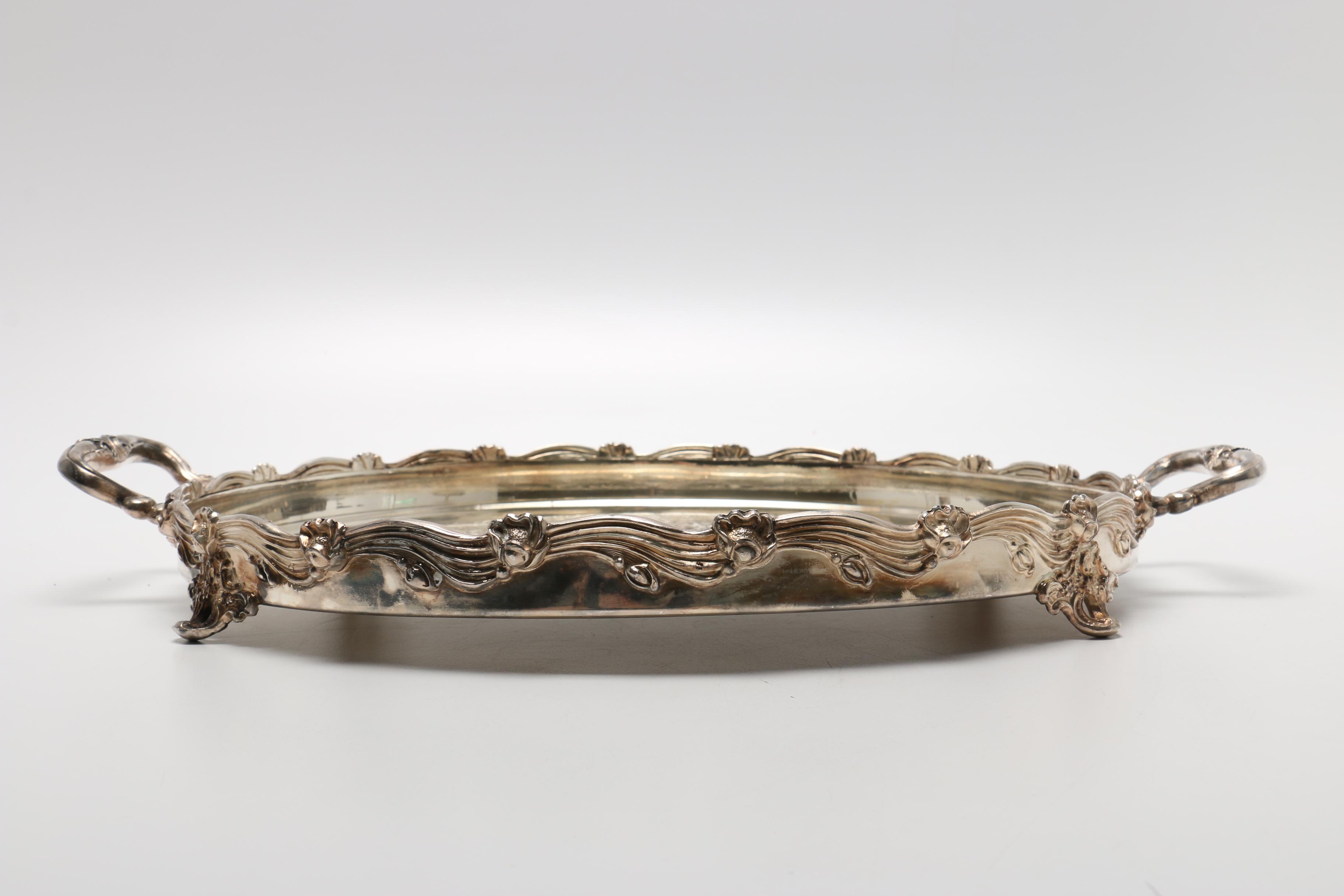 Silver Plate Cruet Set and Assorted Silver Plate