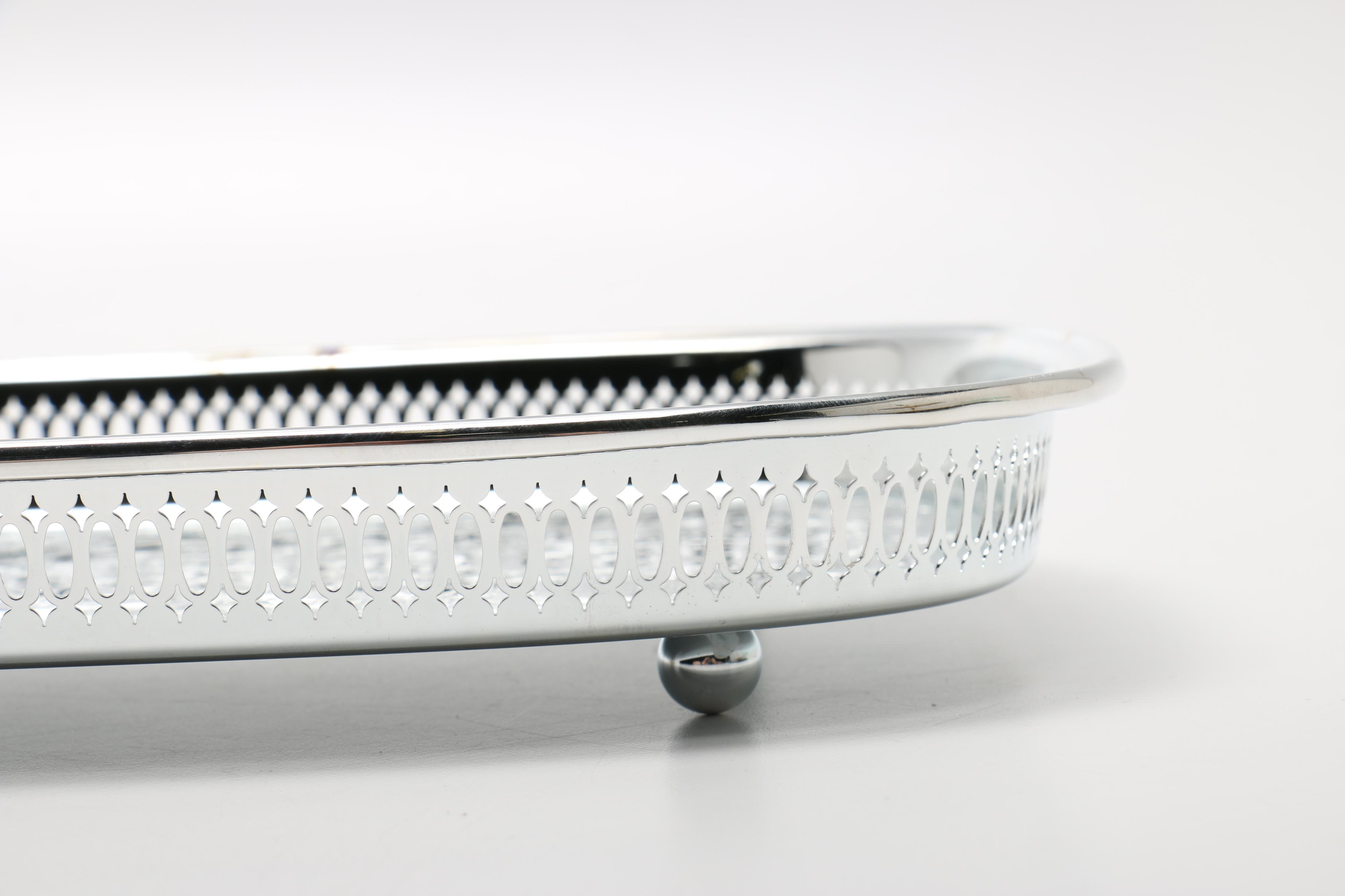 Silver Plate Cruet Set and Assorted Silver Plate