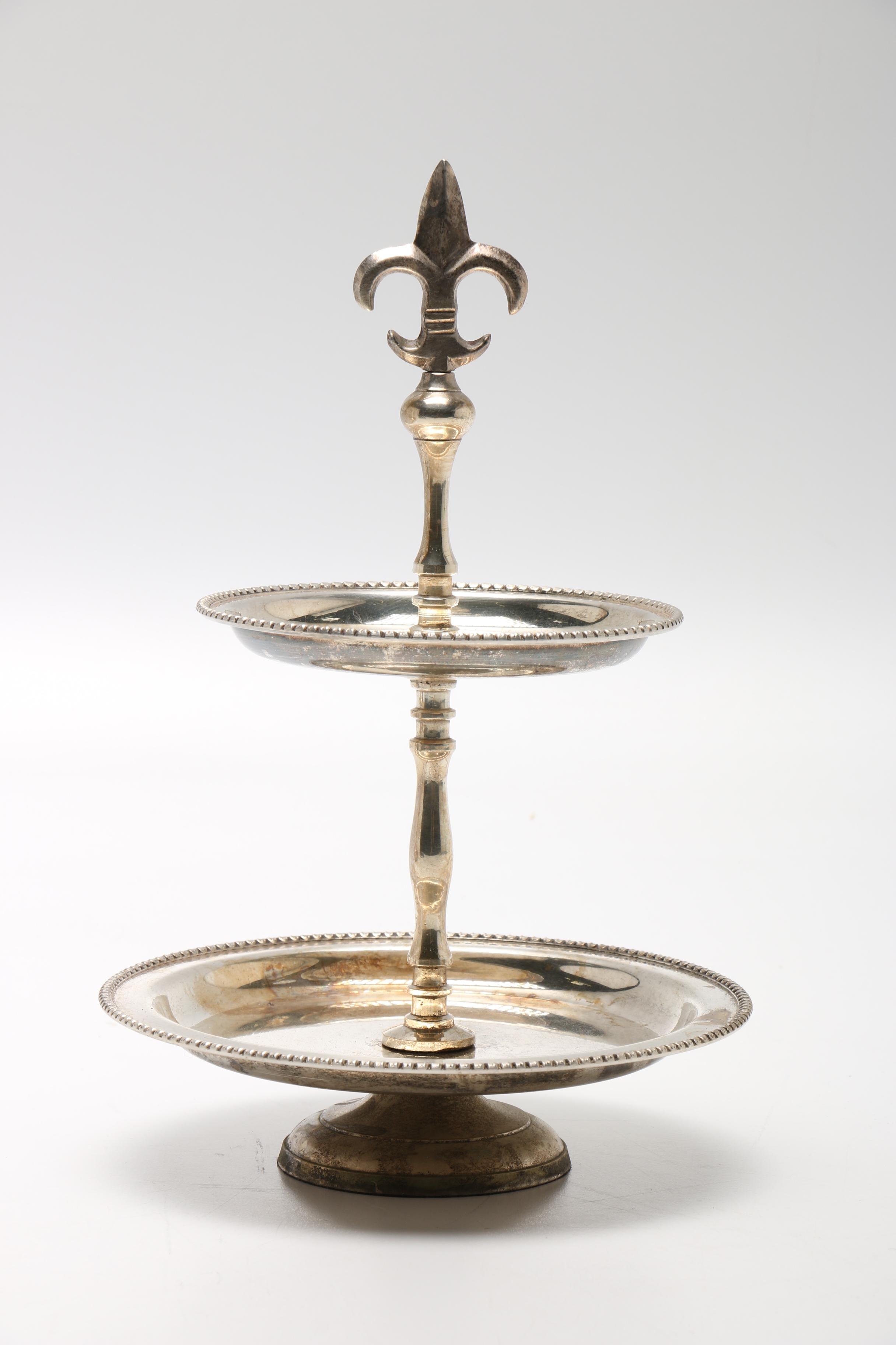 Silver Plate Cruet Set and Assorted Silver Plate