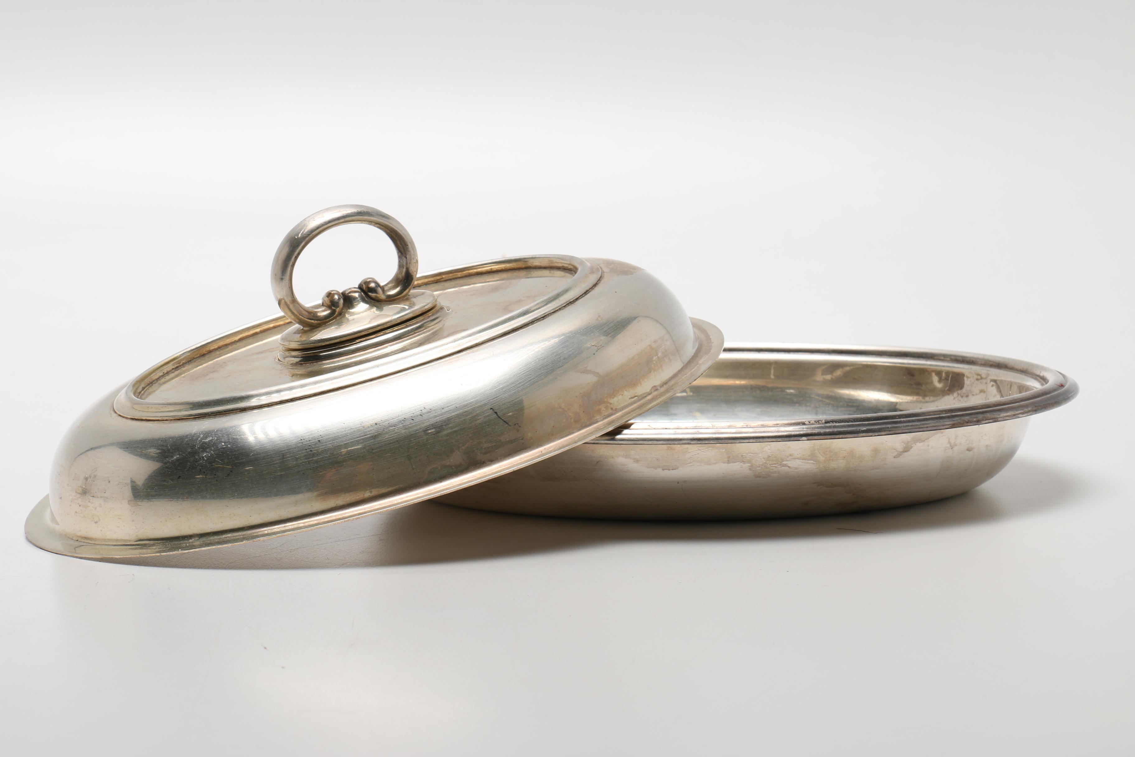 Silver Plate Cruet Set and Assorted Silver Plate