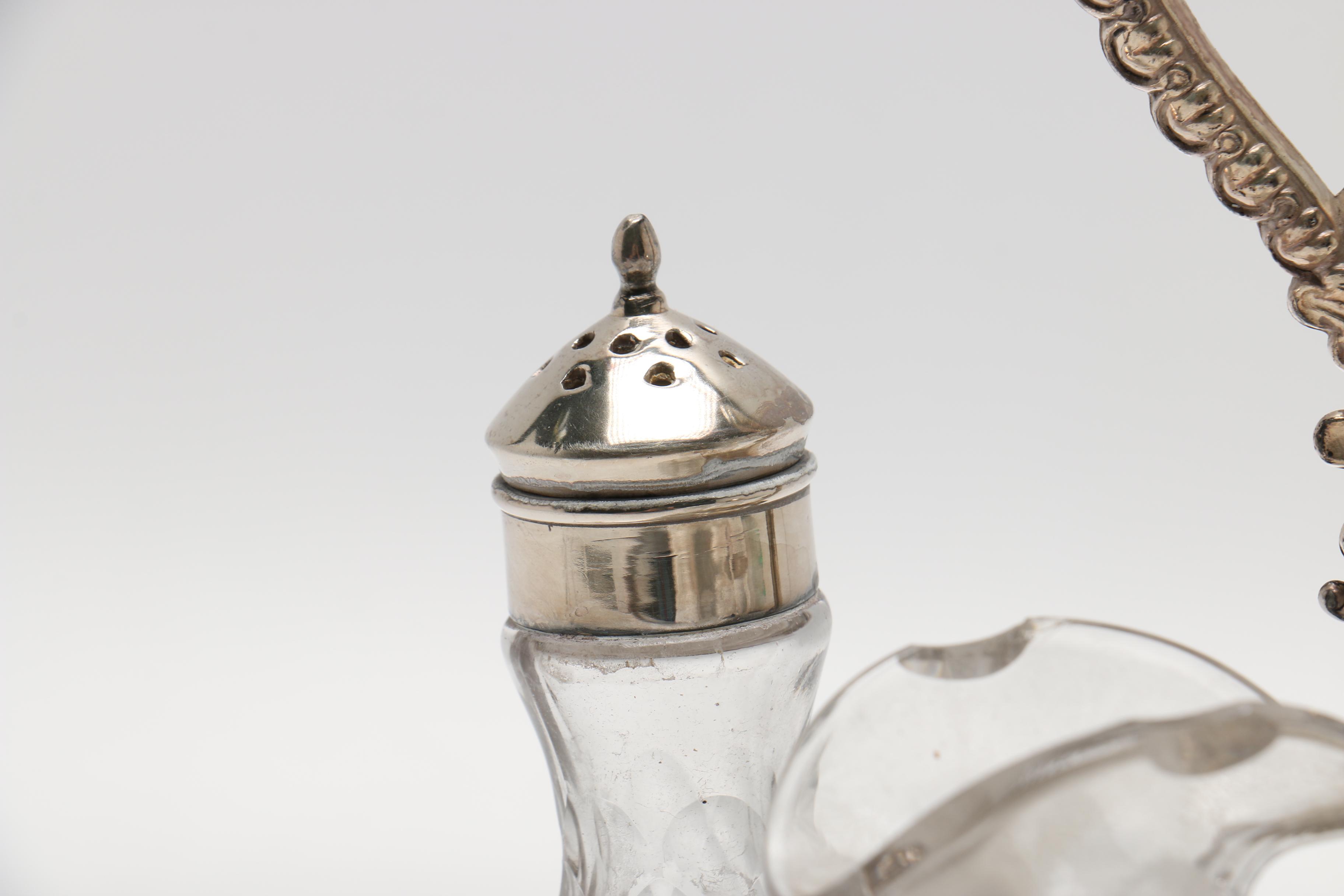 Silver Plate Cruet Set and Assorted Silver Plate