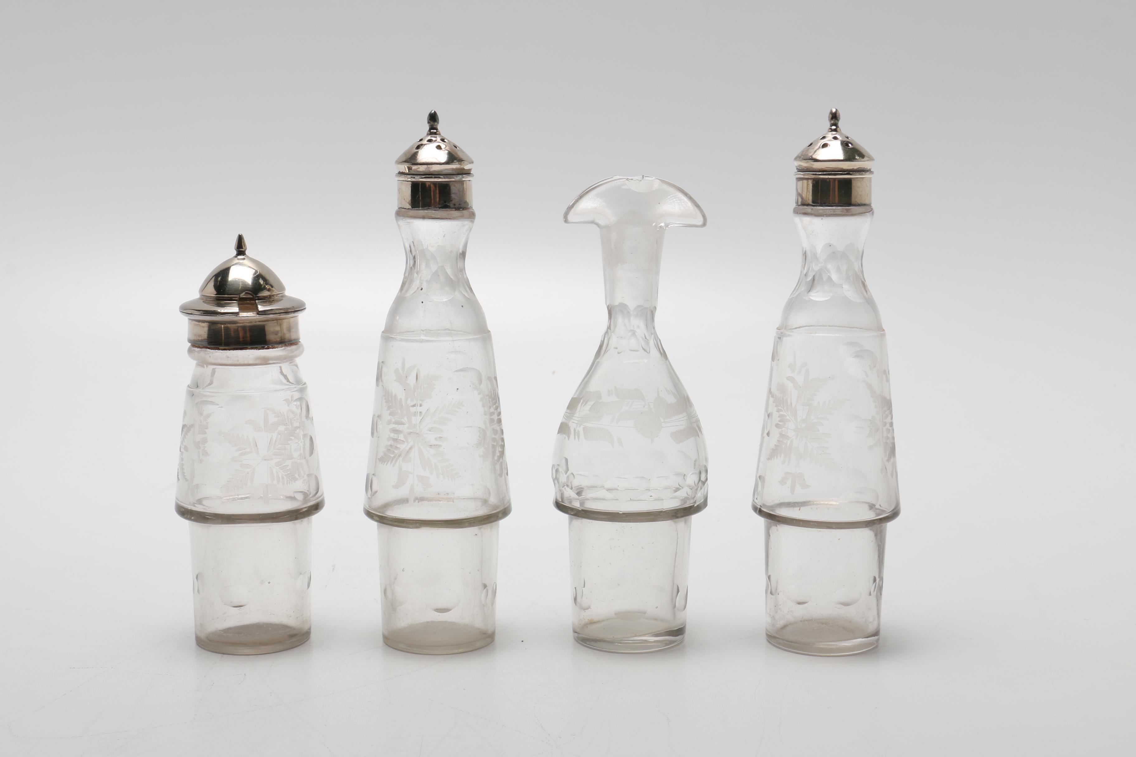 Silver Plate Cruet Set and Assorted Silver Plate