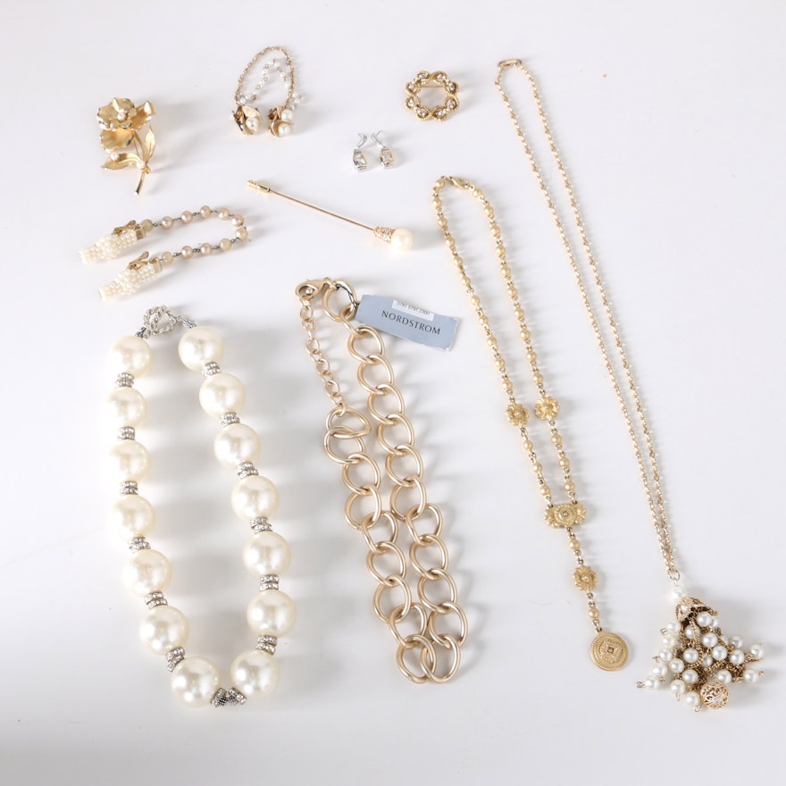 Costume Jewelry Featuring Faux Pearls