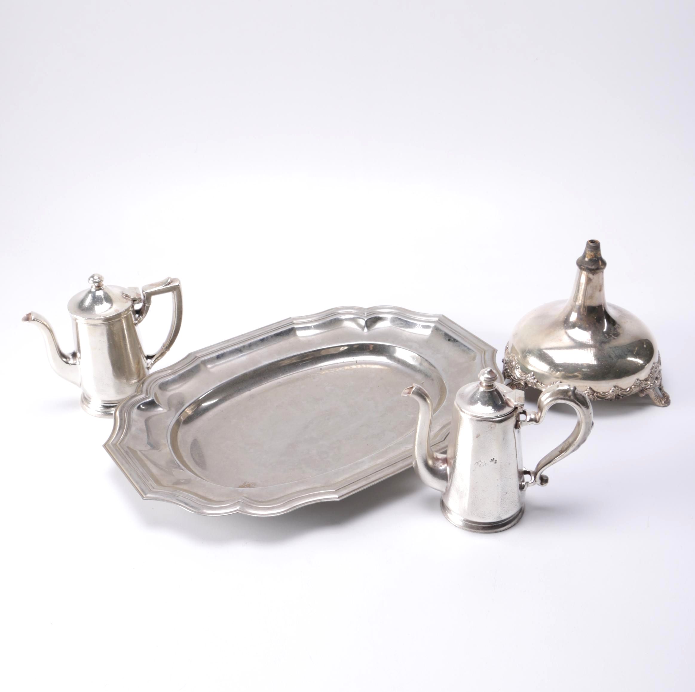 Jean Couzon Platter and Other Assorted Silver Plate