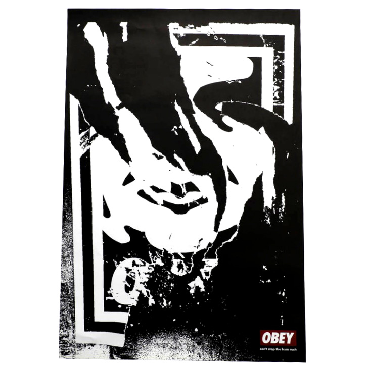 Shepard Fairey Signed Open Edition 2001 Lithograph "Can't Stop the Bum Rush"