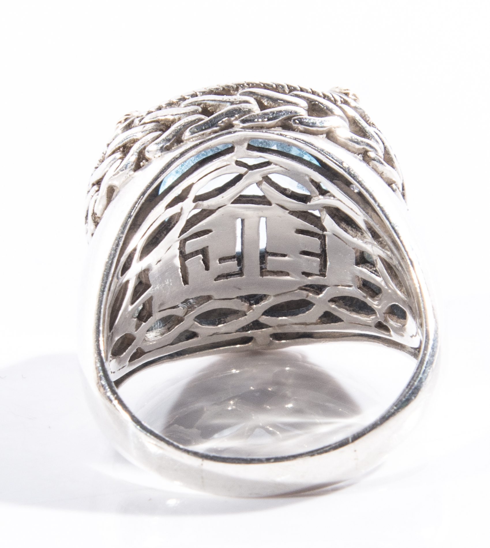 EFFY Sterling Silver and 18K Gold Blue Topaz and Sapphire Ring