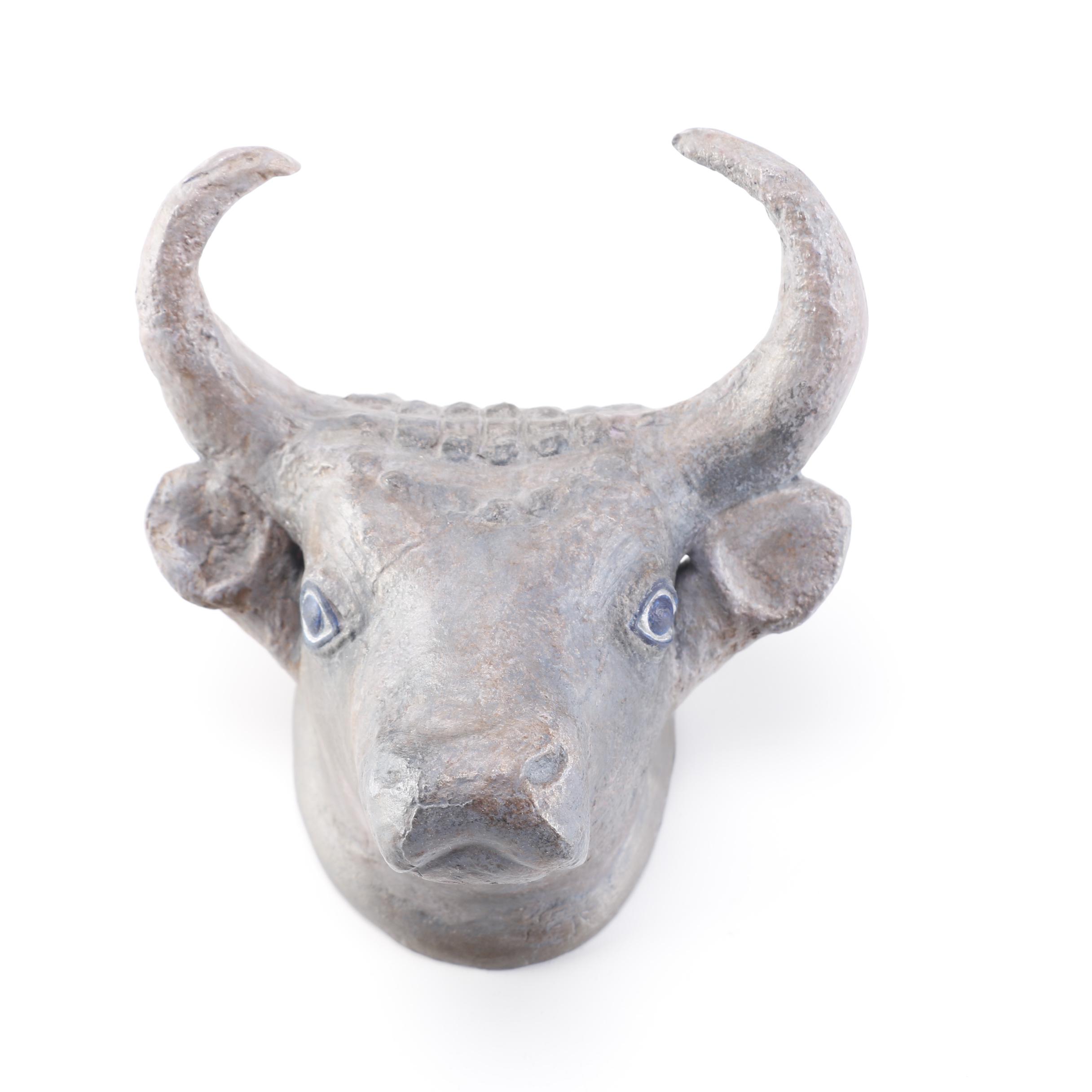 Metal Sumerian Bull Head Replica