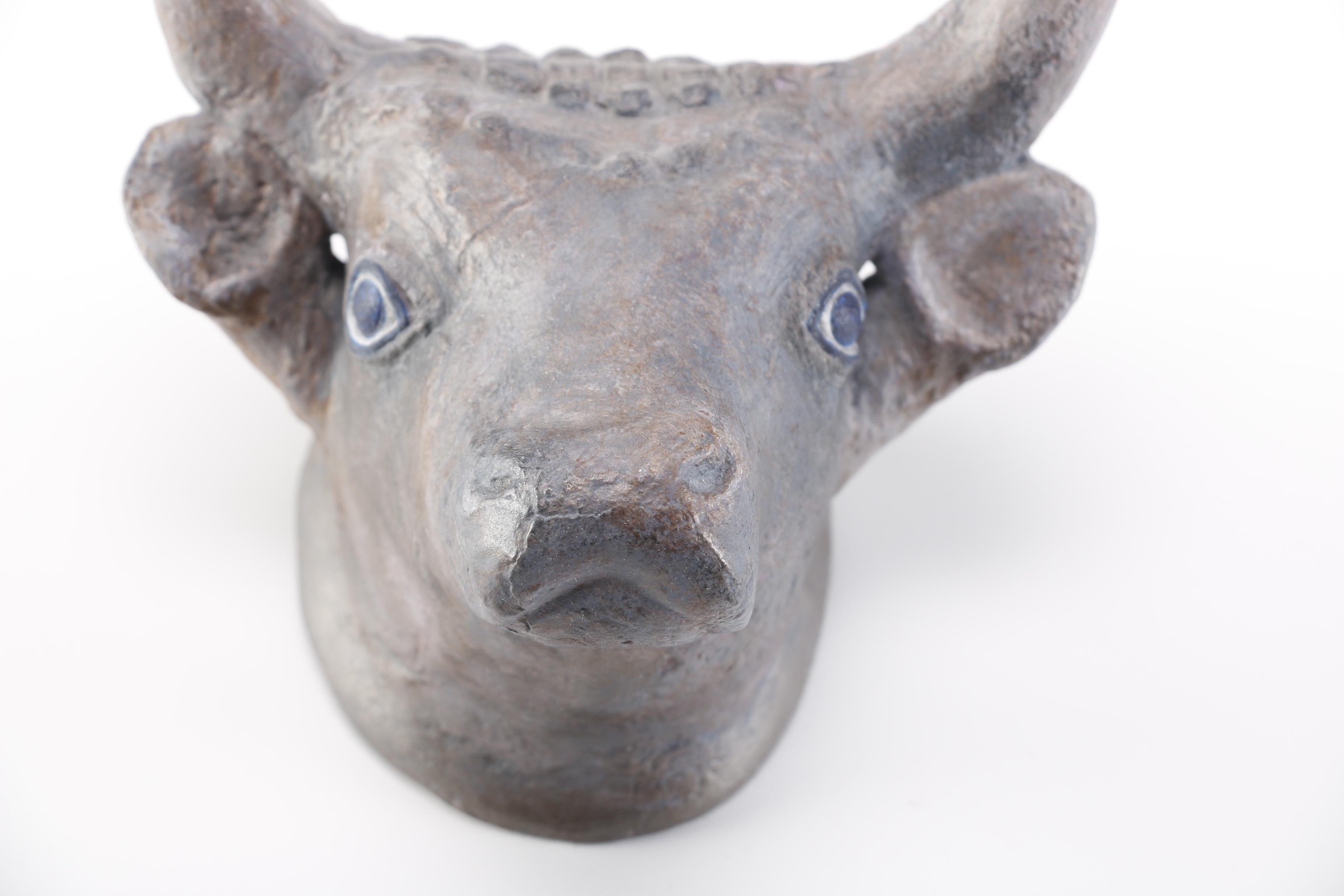 Metal Sumerian Bull Head Replica