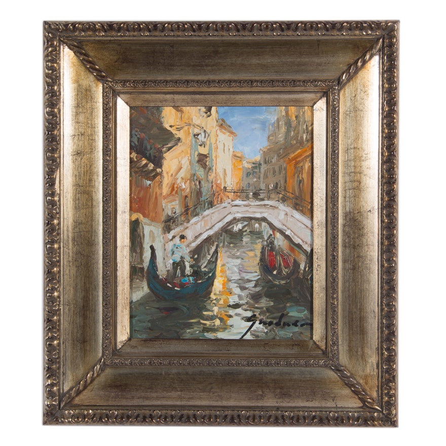 Grodner Original Oil on Canvas of Venice