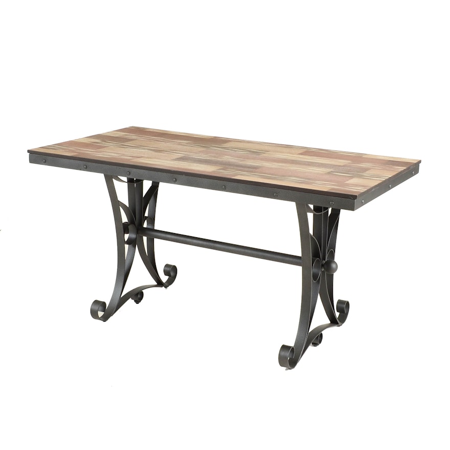 Counter Height Metal and Laminate Table