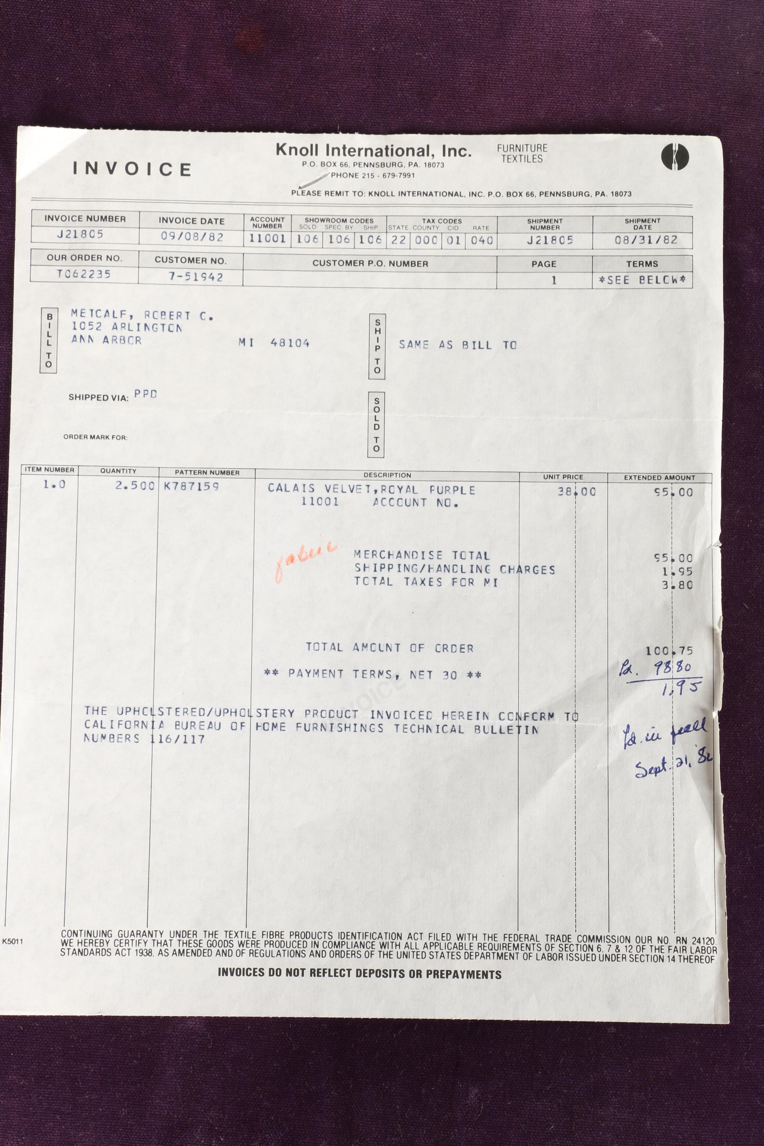 Vintage George Nakashima Ottoman With Provenance