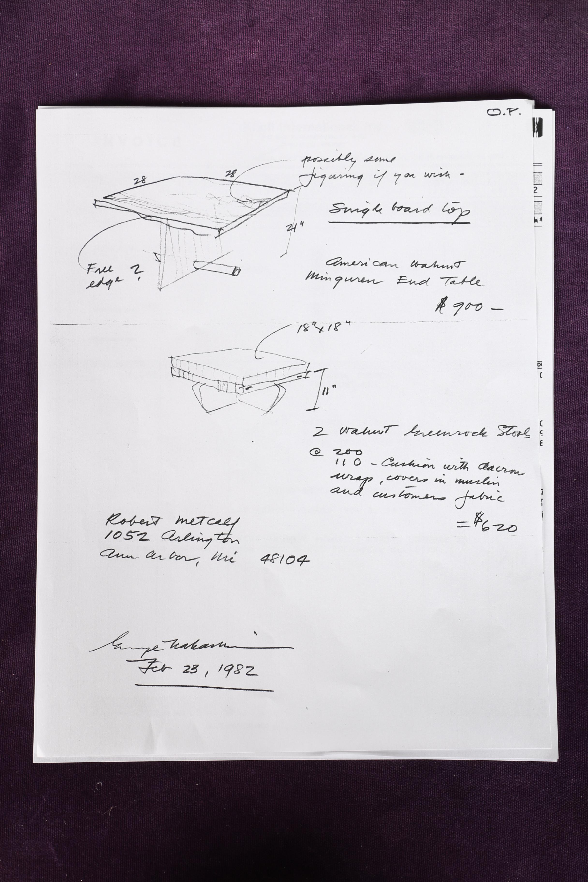Vintage George Nakashima Ottoman With Provenance