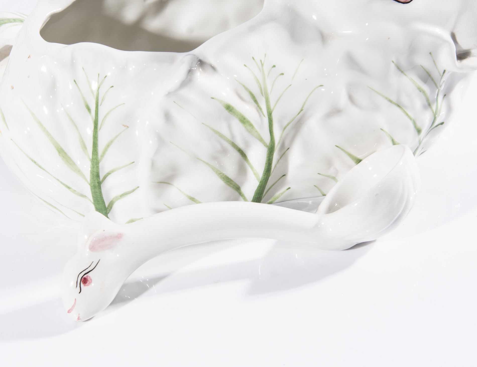 Nove Italian Hand-Painted Ceramic Bunny Tureen