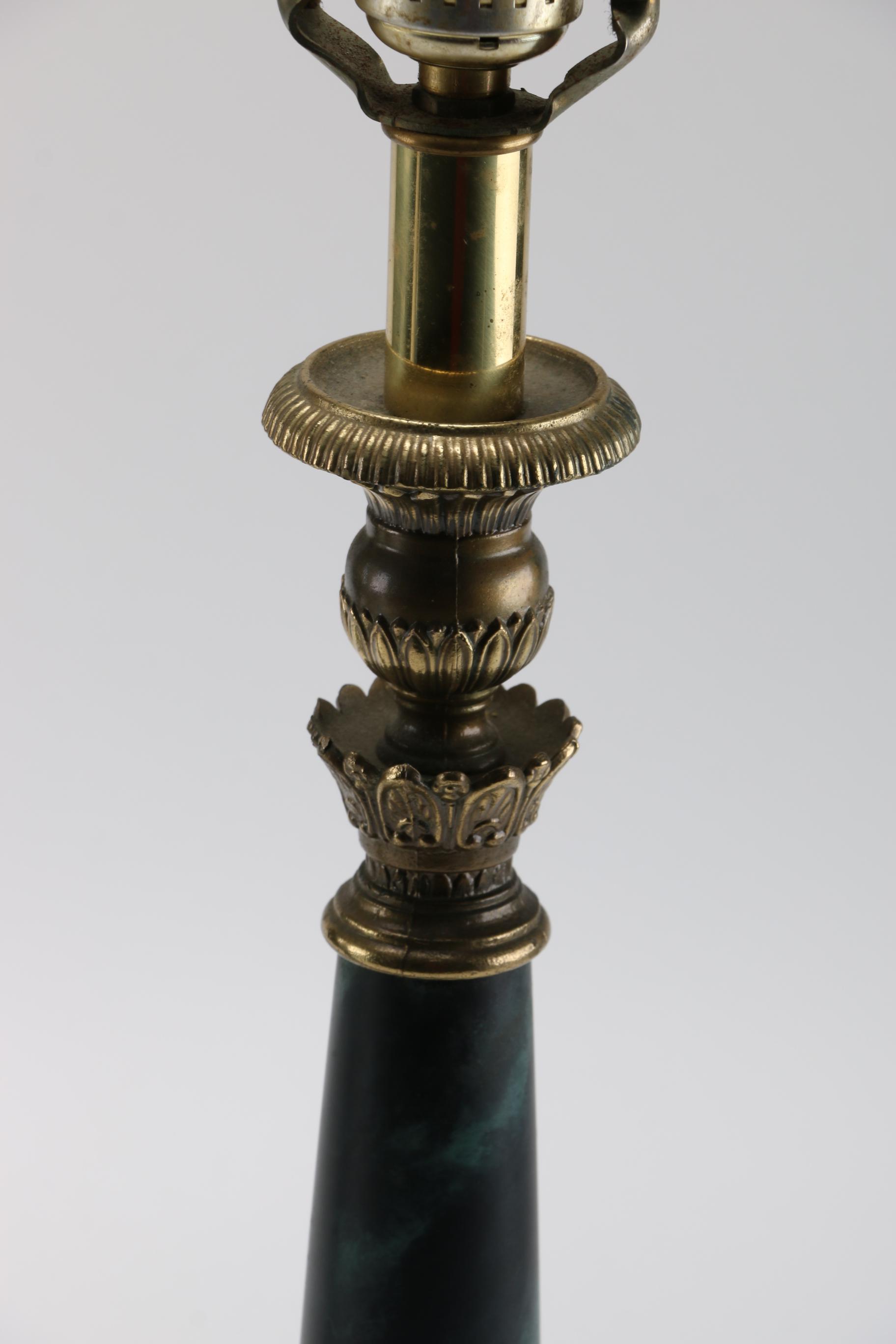 Brass and Marbleized Buffet Lamps