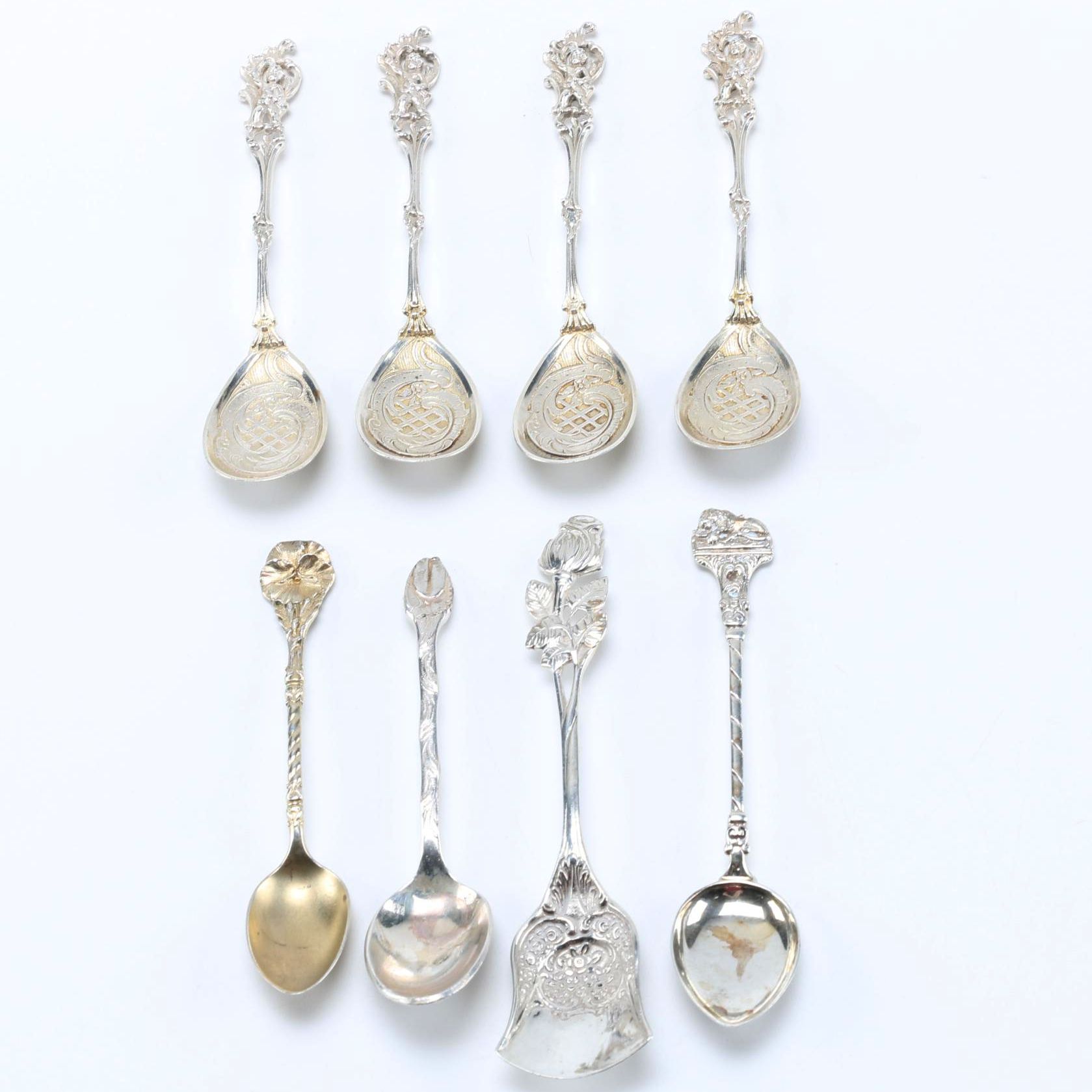 Reed & Barton 800 Silver Souvenir Spoons With Additional 750 and 800 Silver Pieces