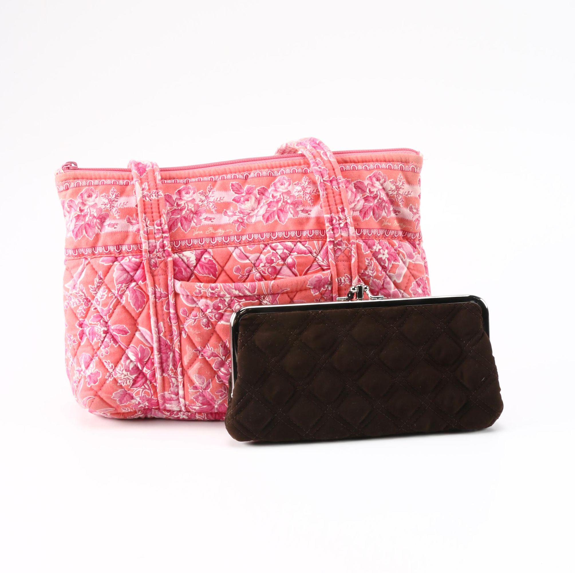 Vera Bradley Pink Purse and Brown Wallet
