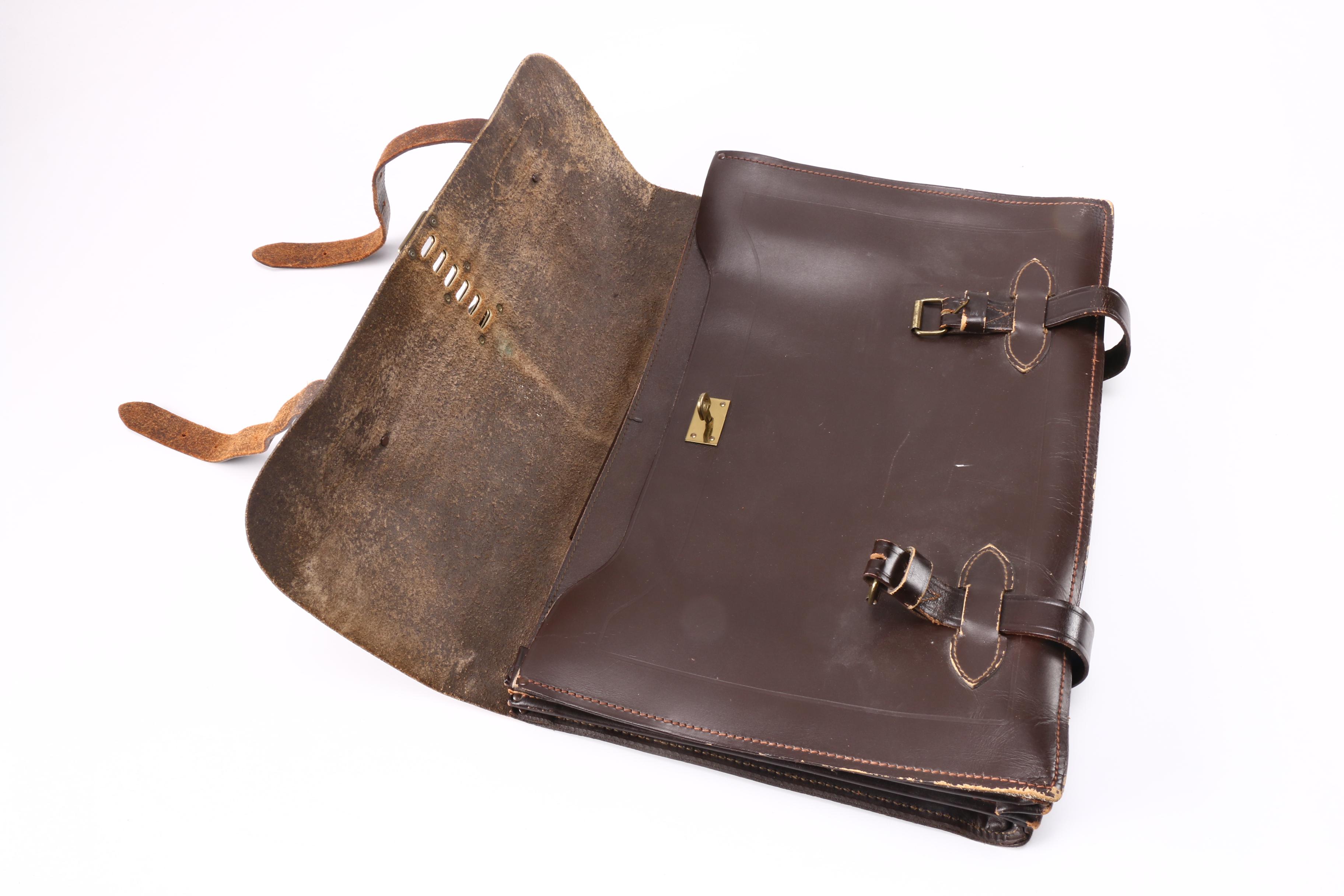 Vintage Brown Leather Satchel Style Briefcase