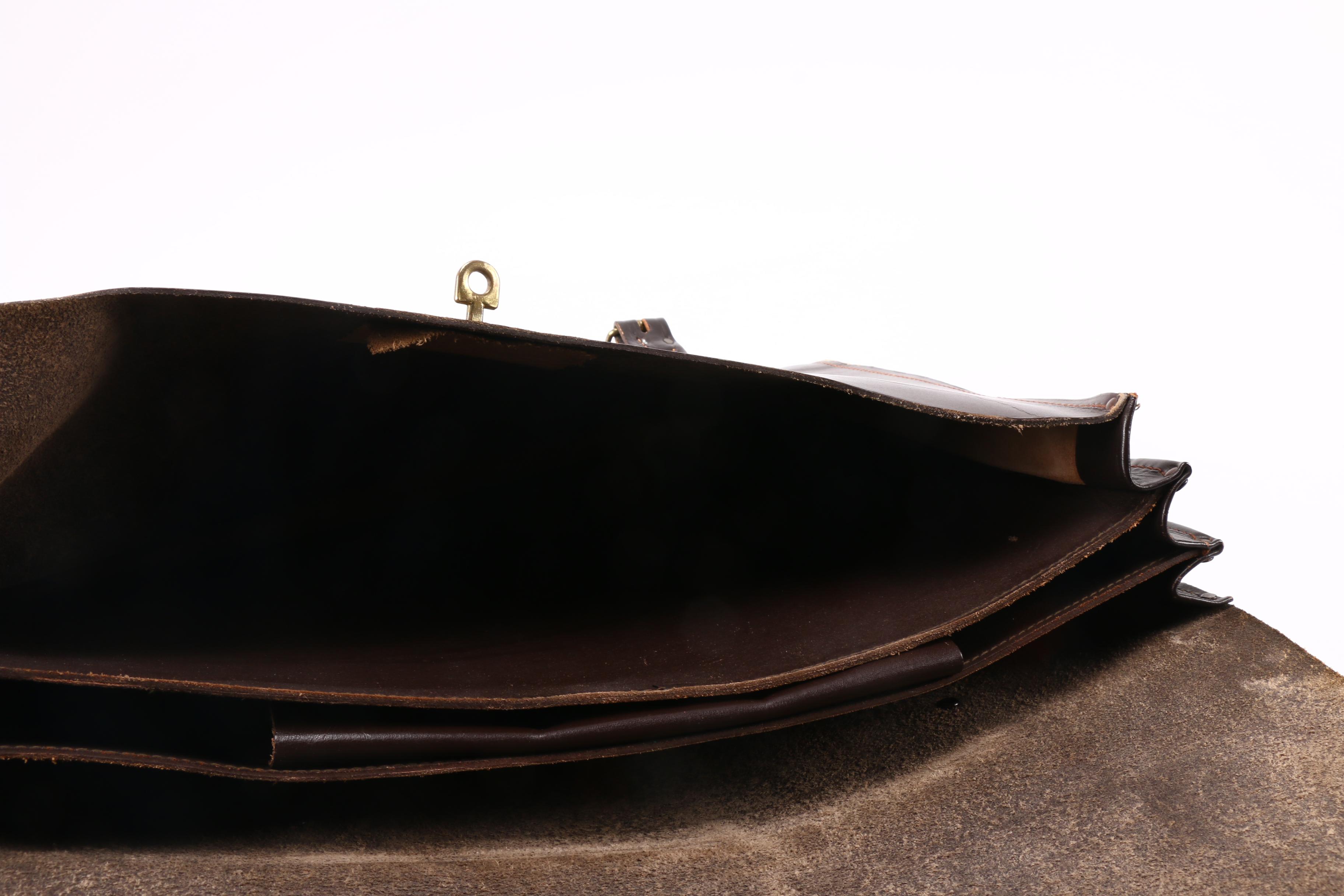 Vintage Brown Leather Satchel Style Briefcase