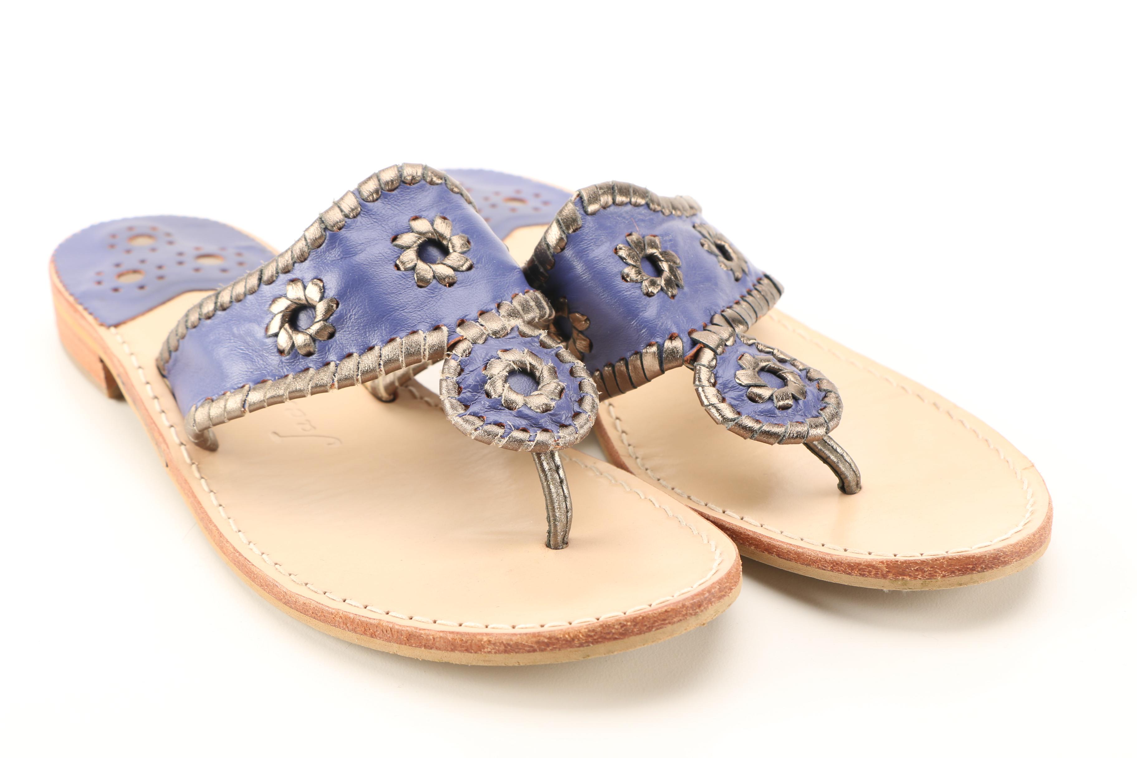 Jack Rogers Blue Leather Sandals