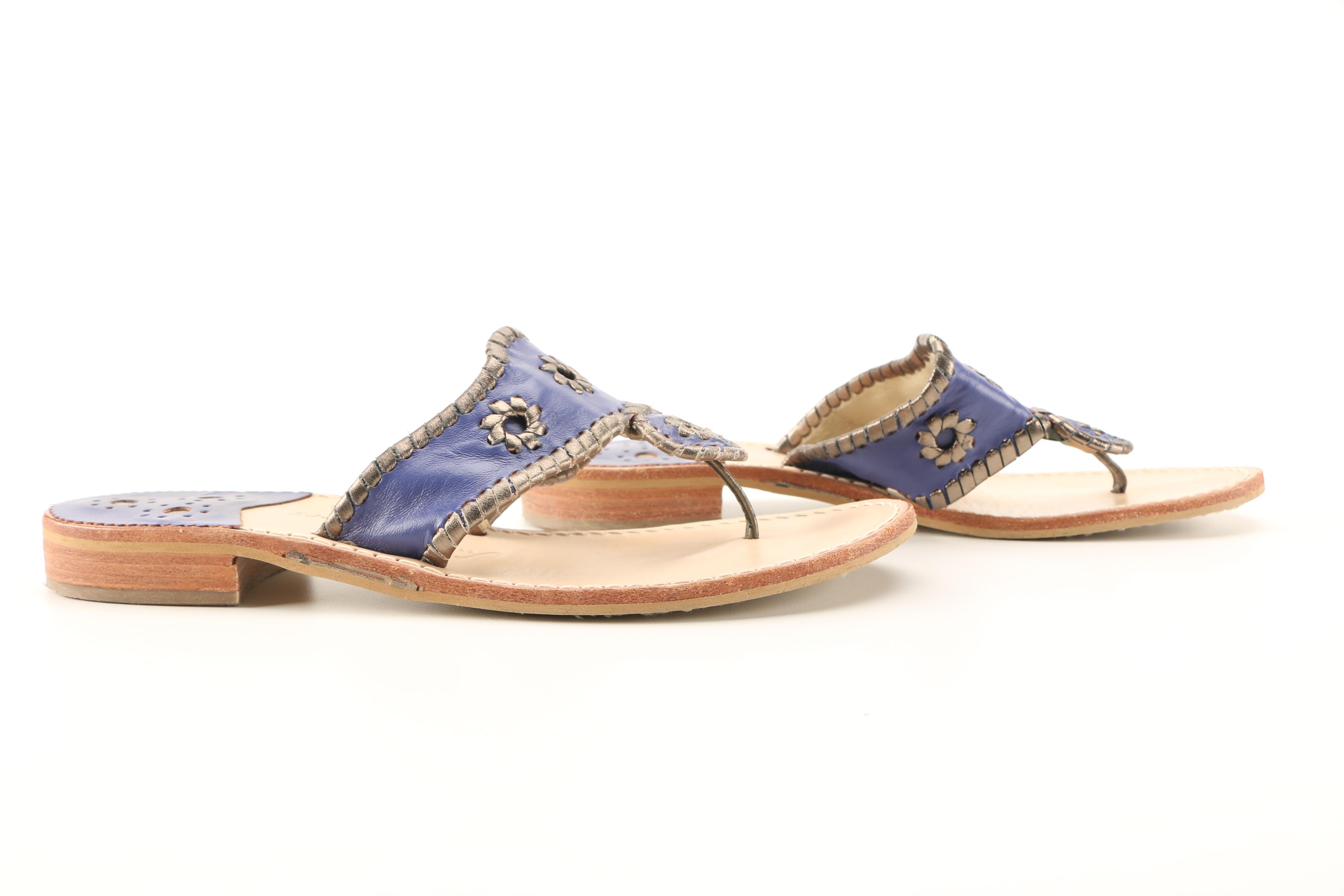 Jack Rogers Blue Leather Sandals
