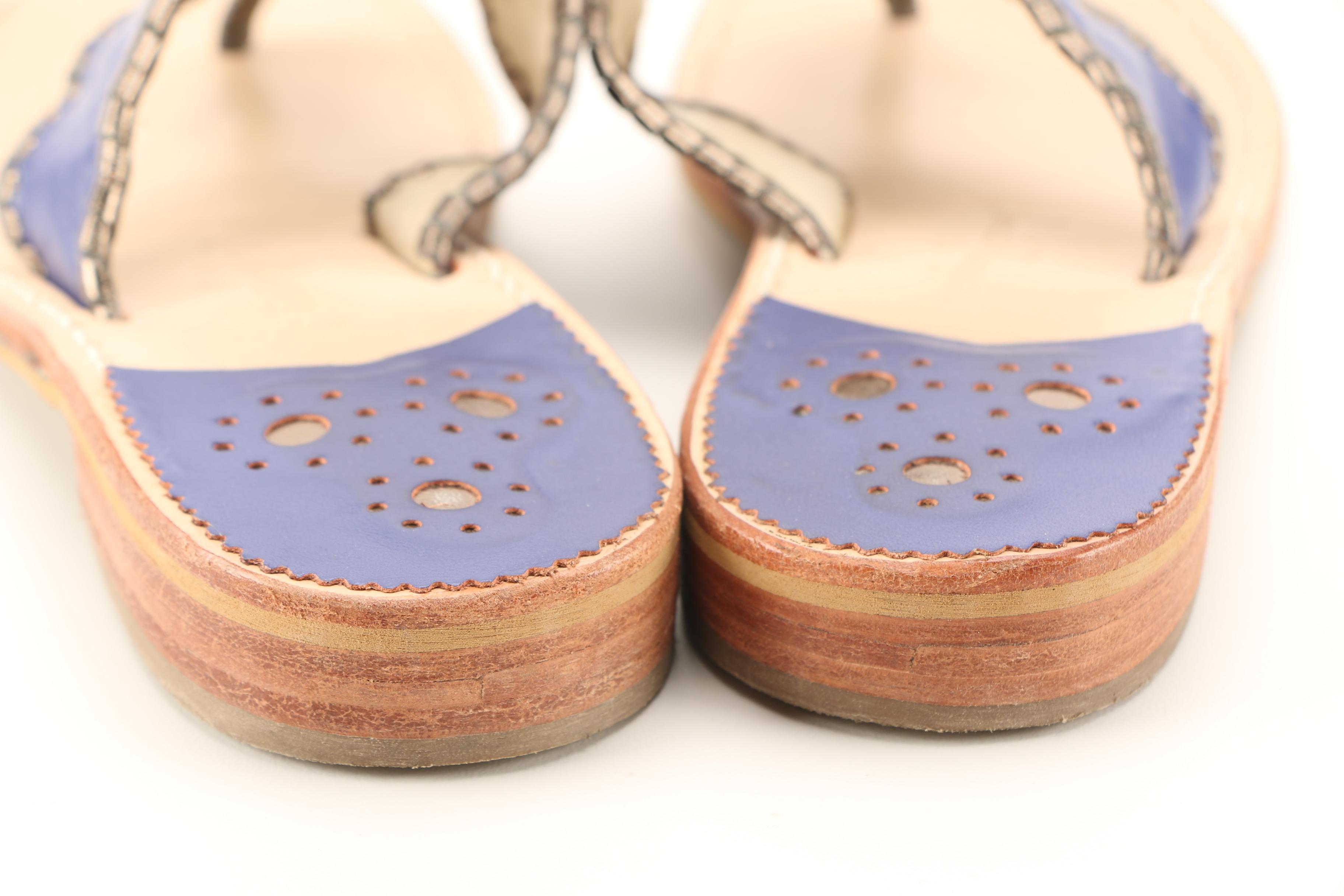 Jack Rogers Blue Leather Sandals