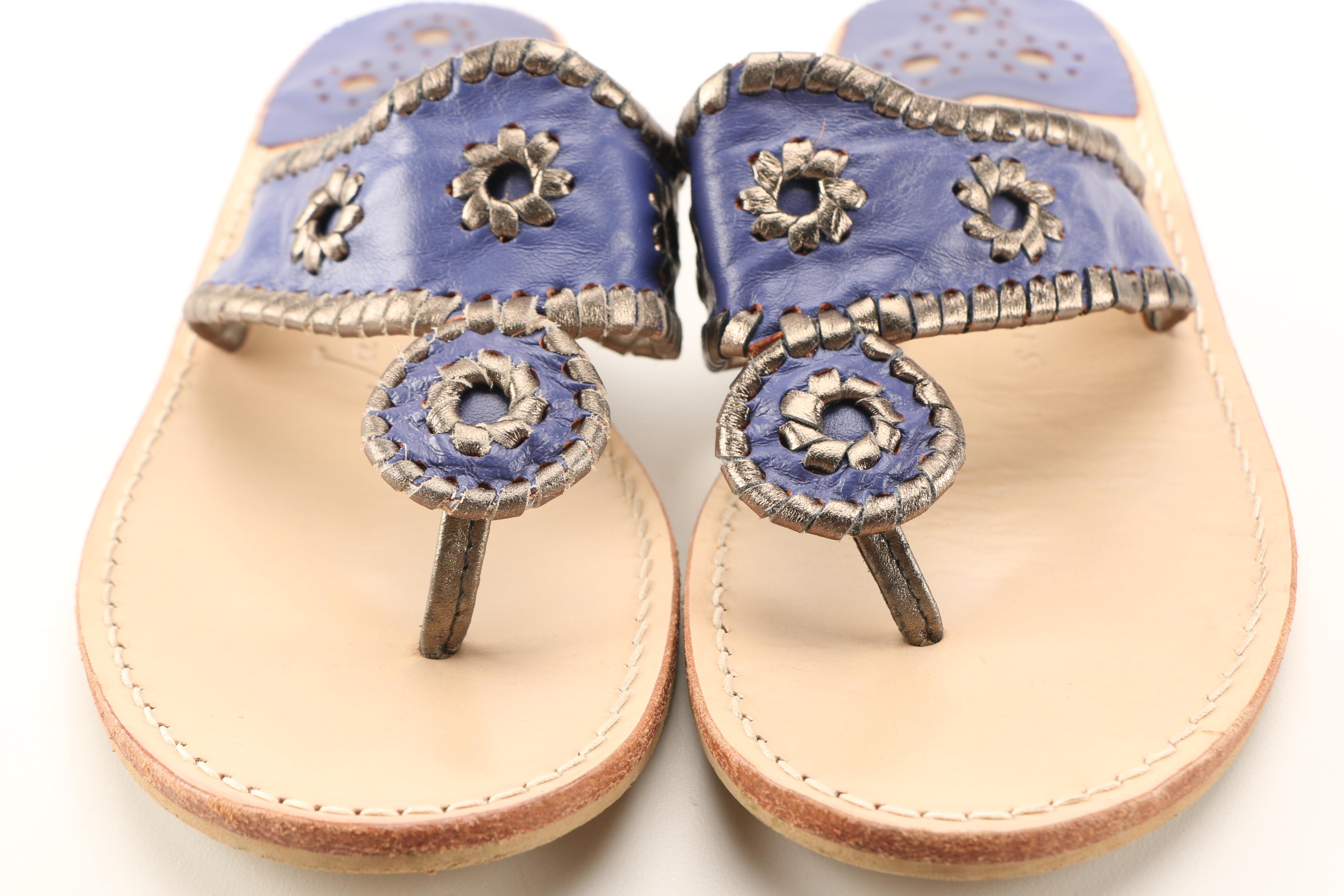 Jack Rogers Blue Leather Sandals