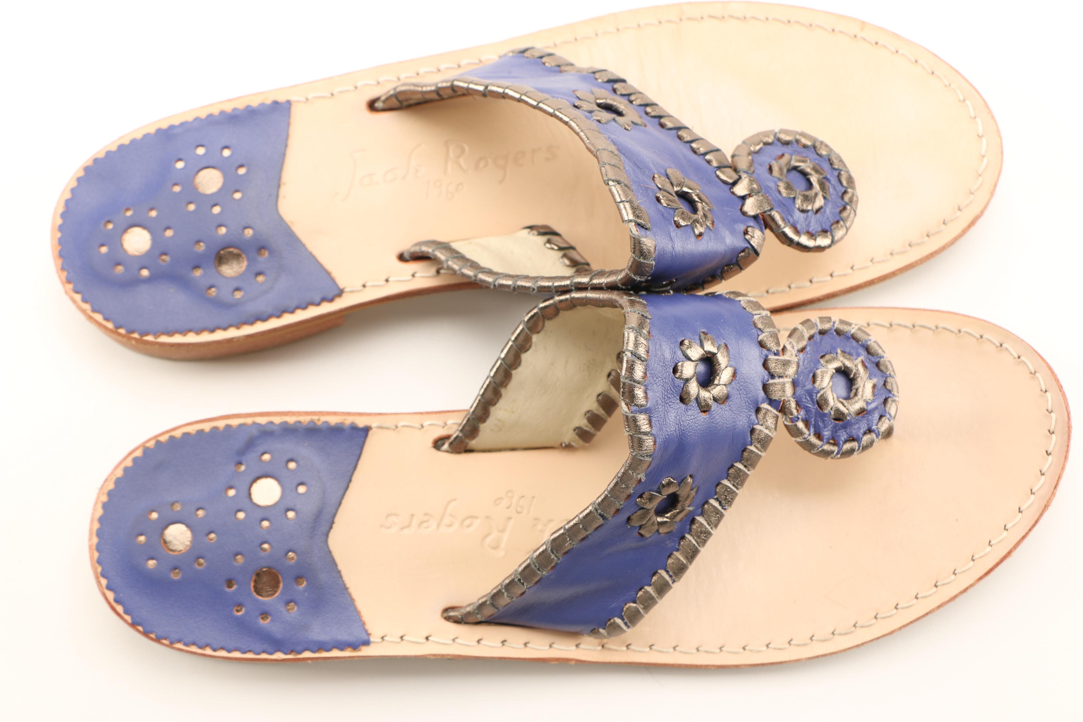 Jack Rogers Blue Leather Sandals