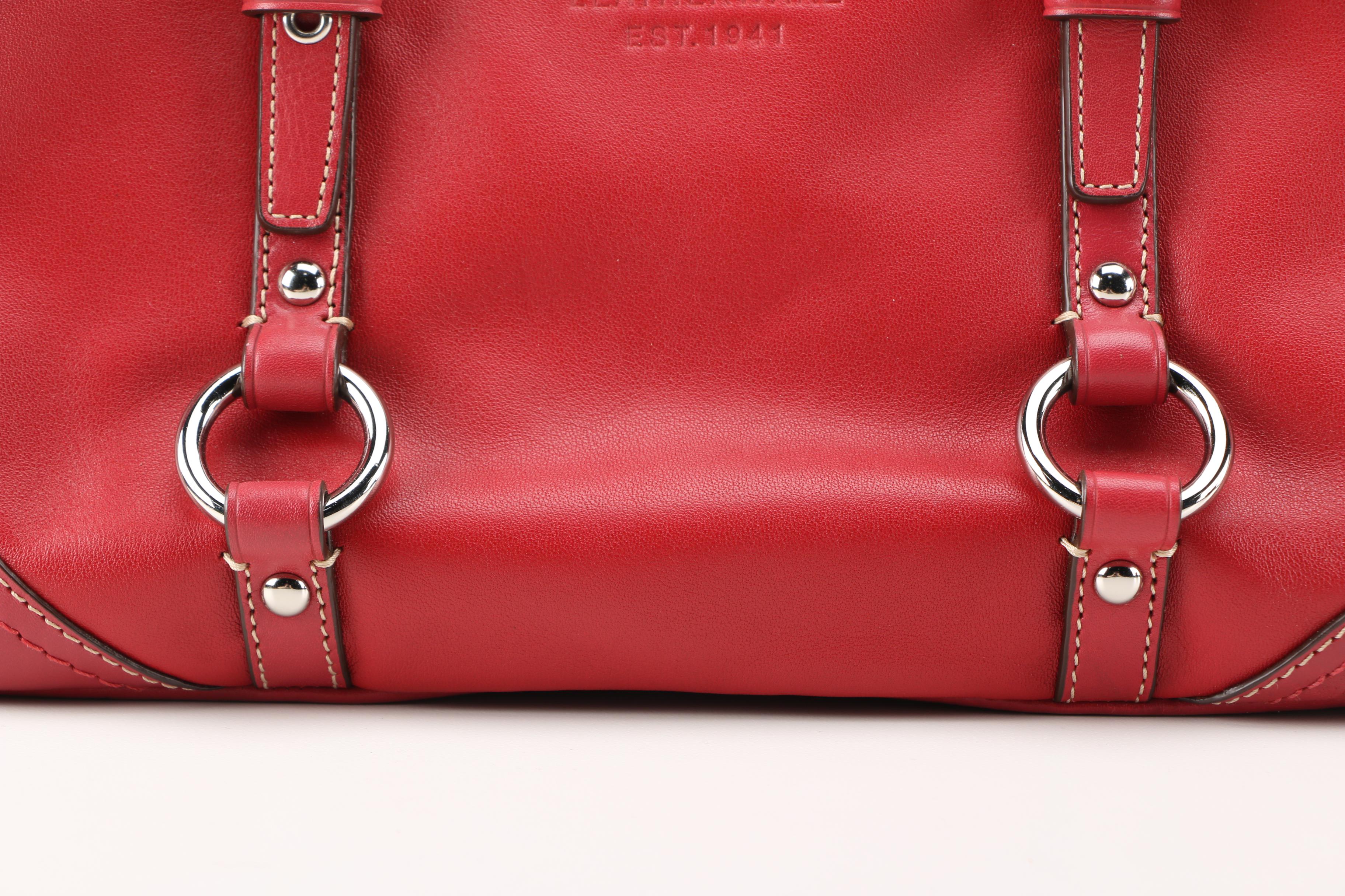 Red Leather Coach Tote Bag
