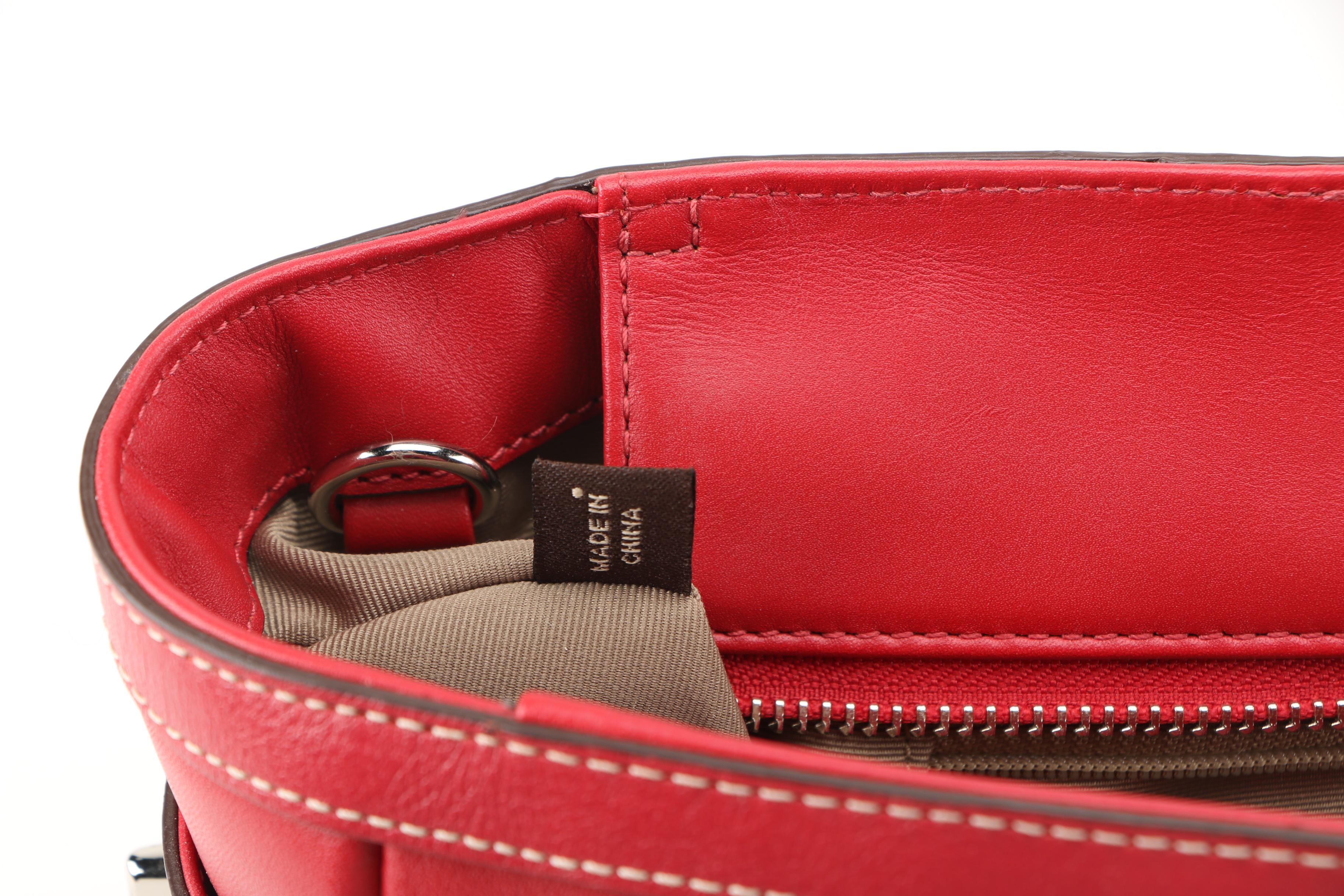 Red Leather Coach Tote Bag