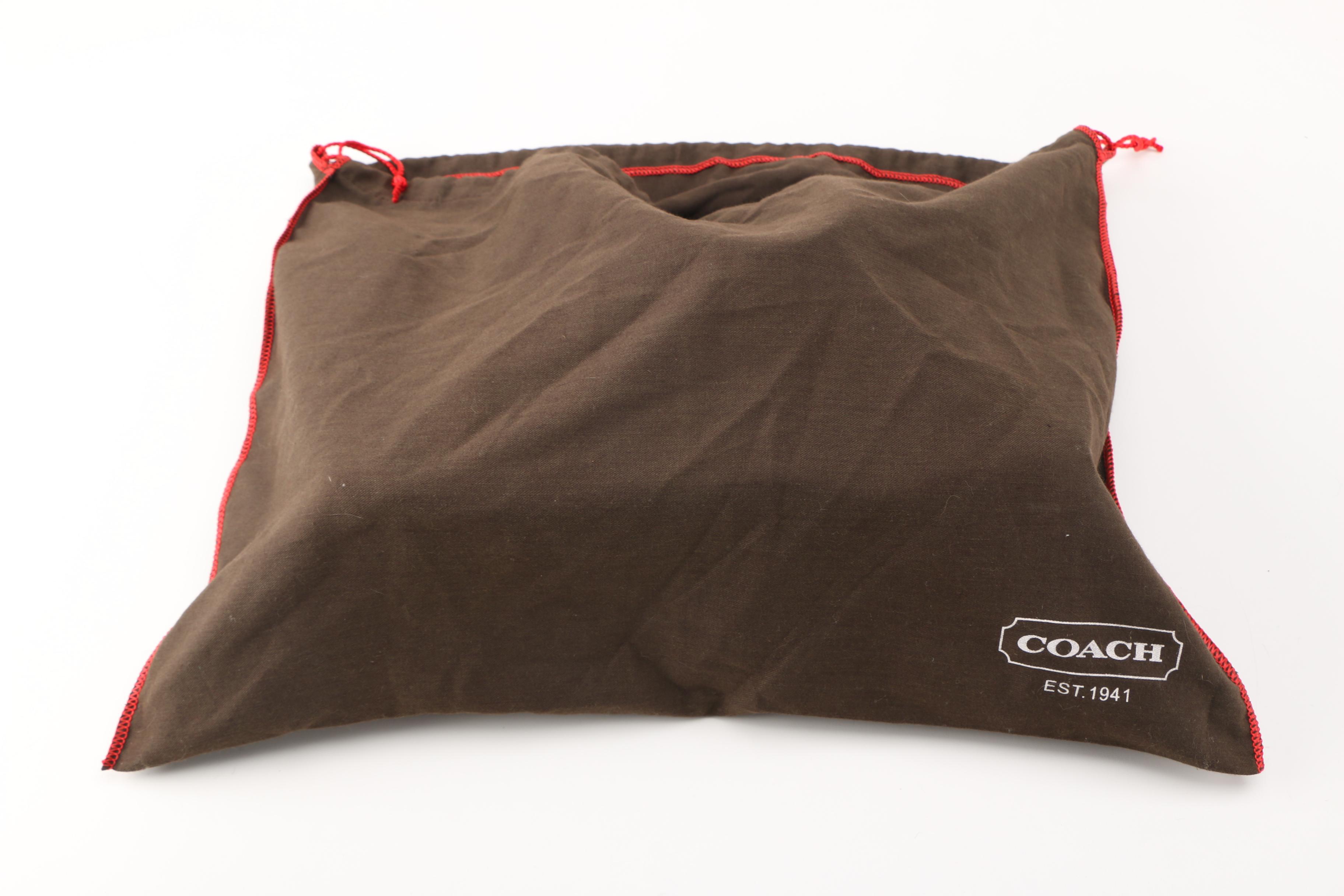 Red Leather Coach Tote Bag