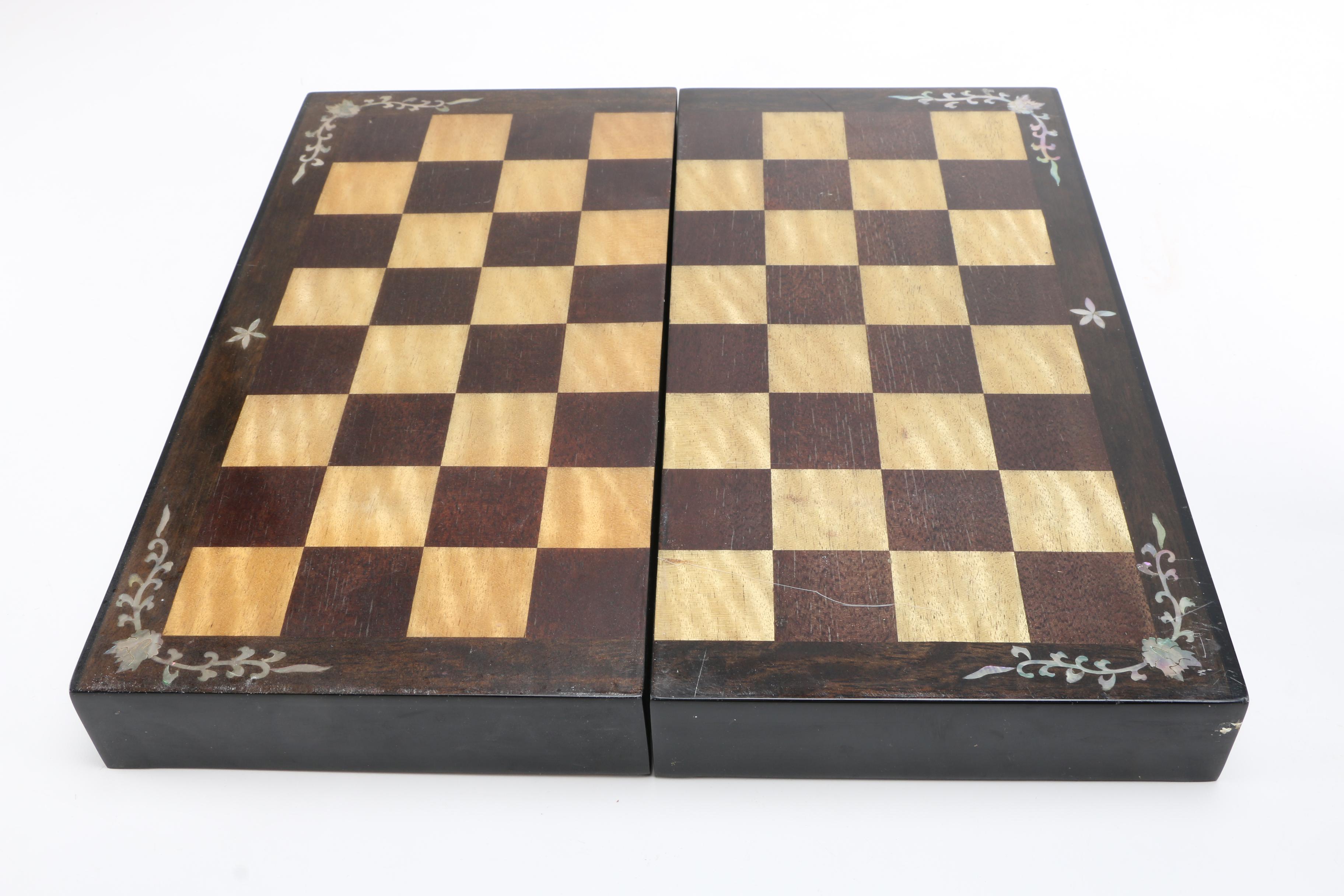Korean Wood and Soapstone Chess Set