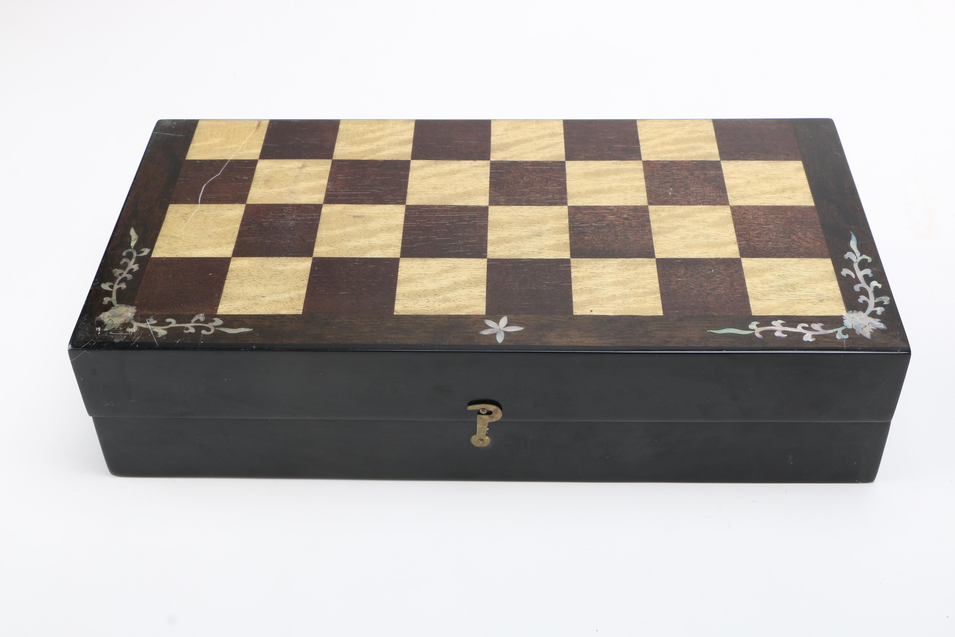Korean Wood and Soapstone Chess Set