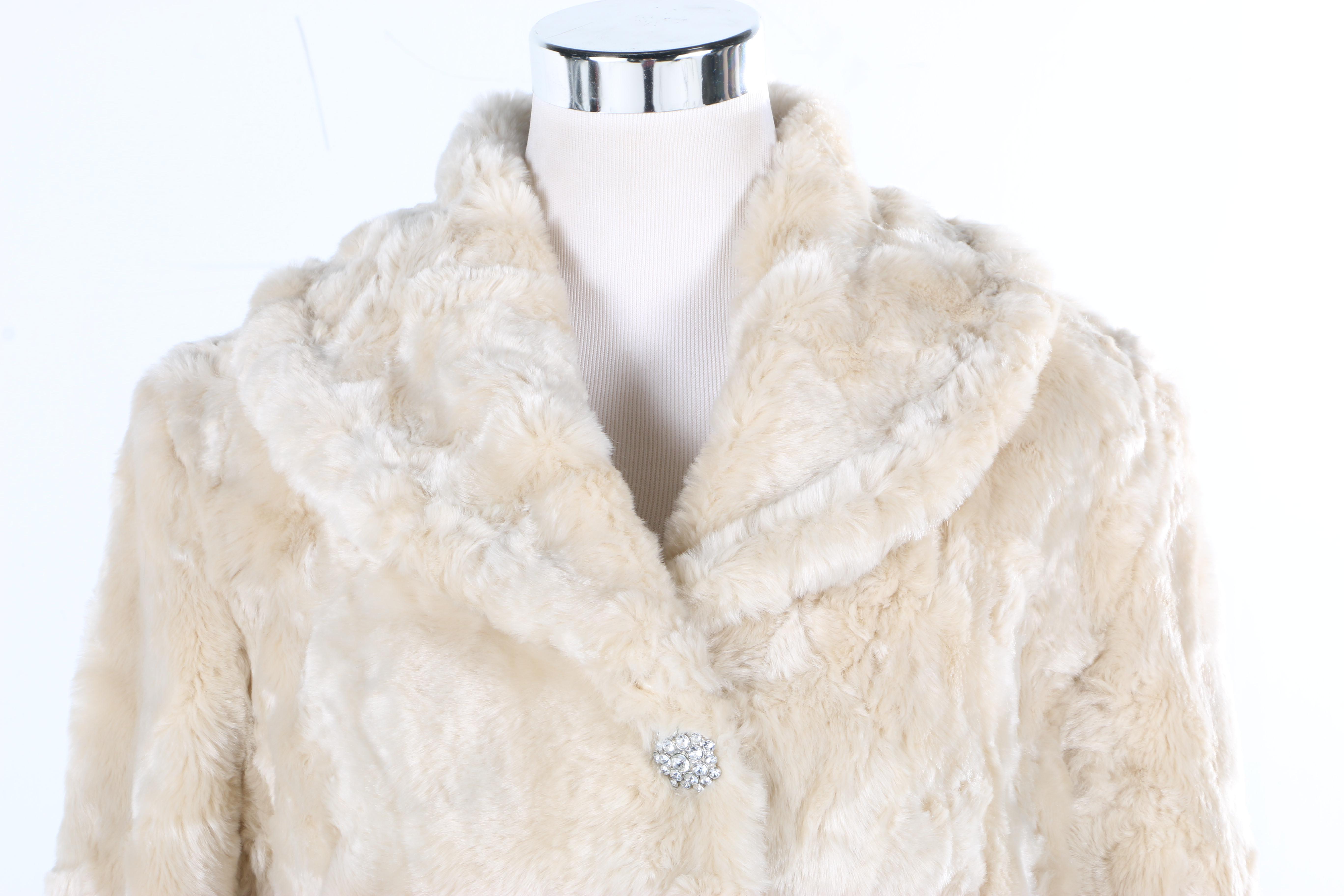 Black Rivet Faux Fur Jacket