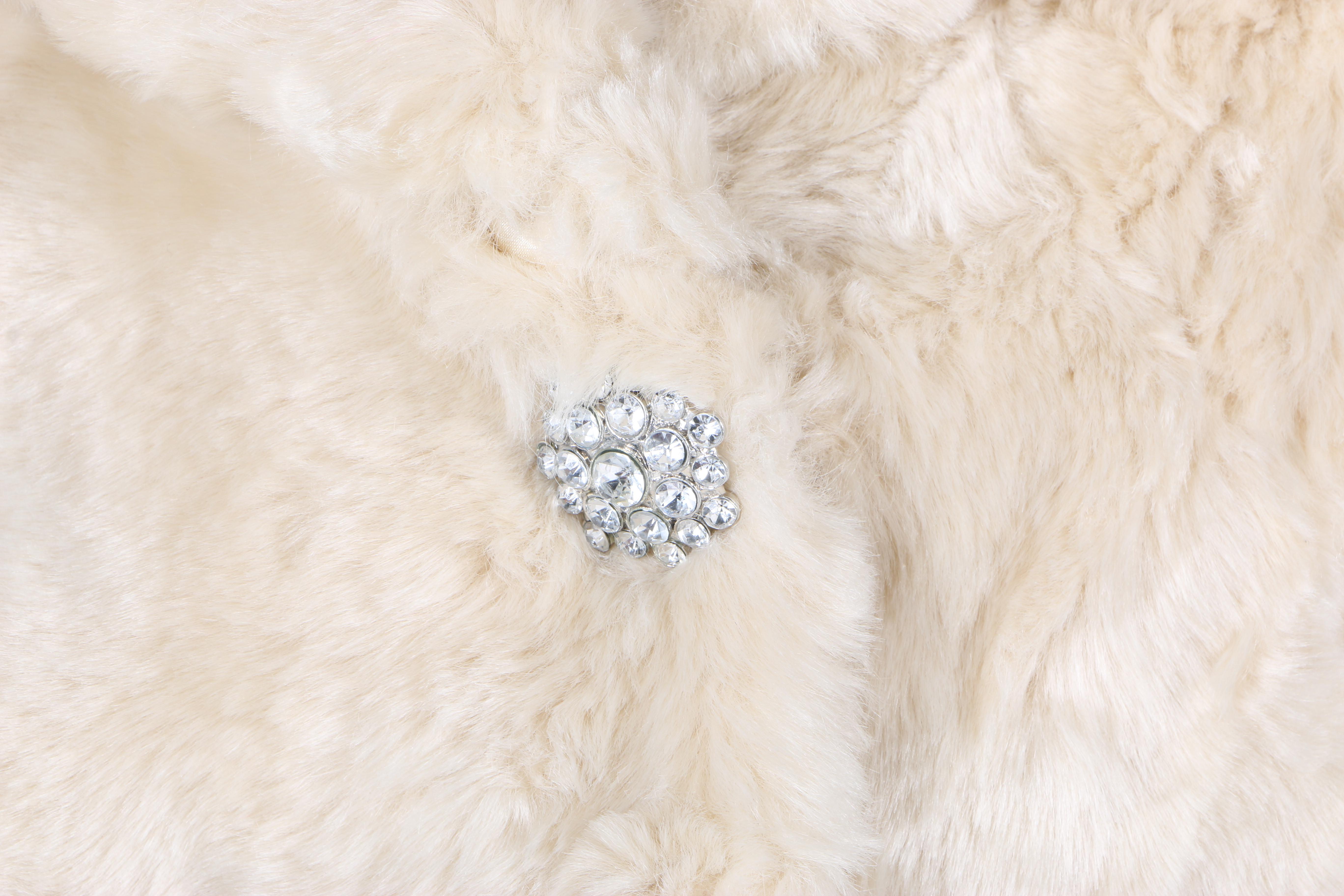 Black Rivet Faux Fur Jacket