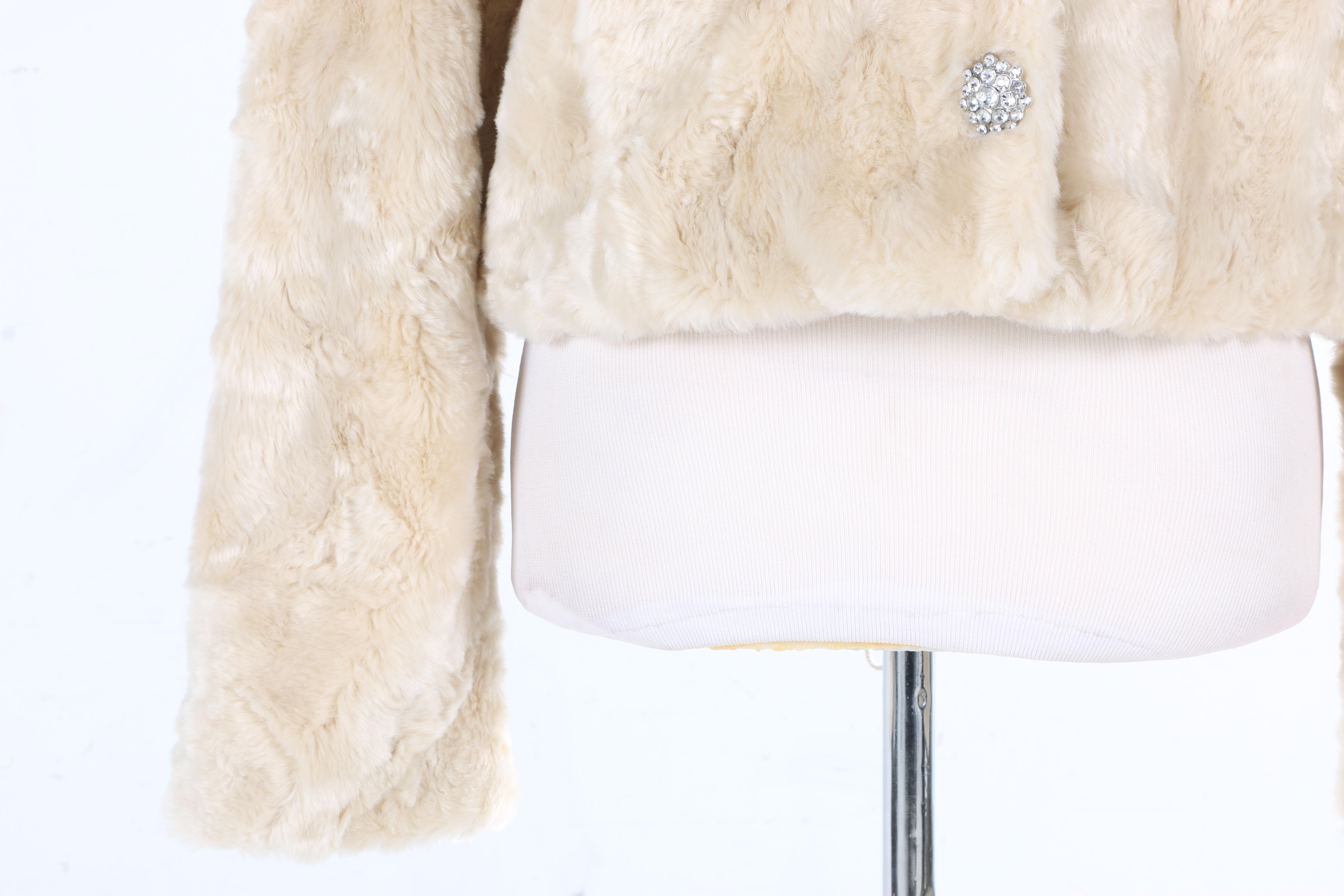 Black Rivet Faux Fur Jacket