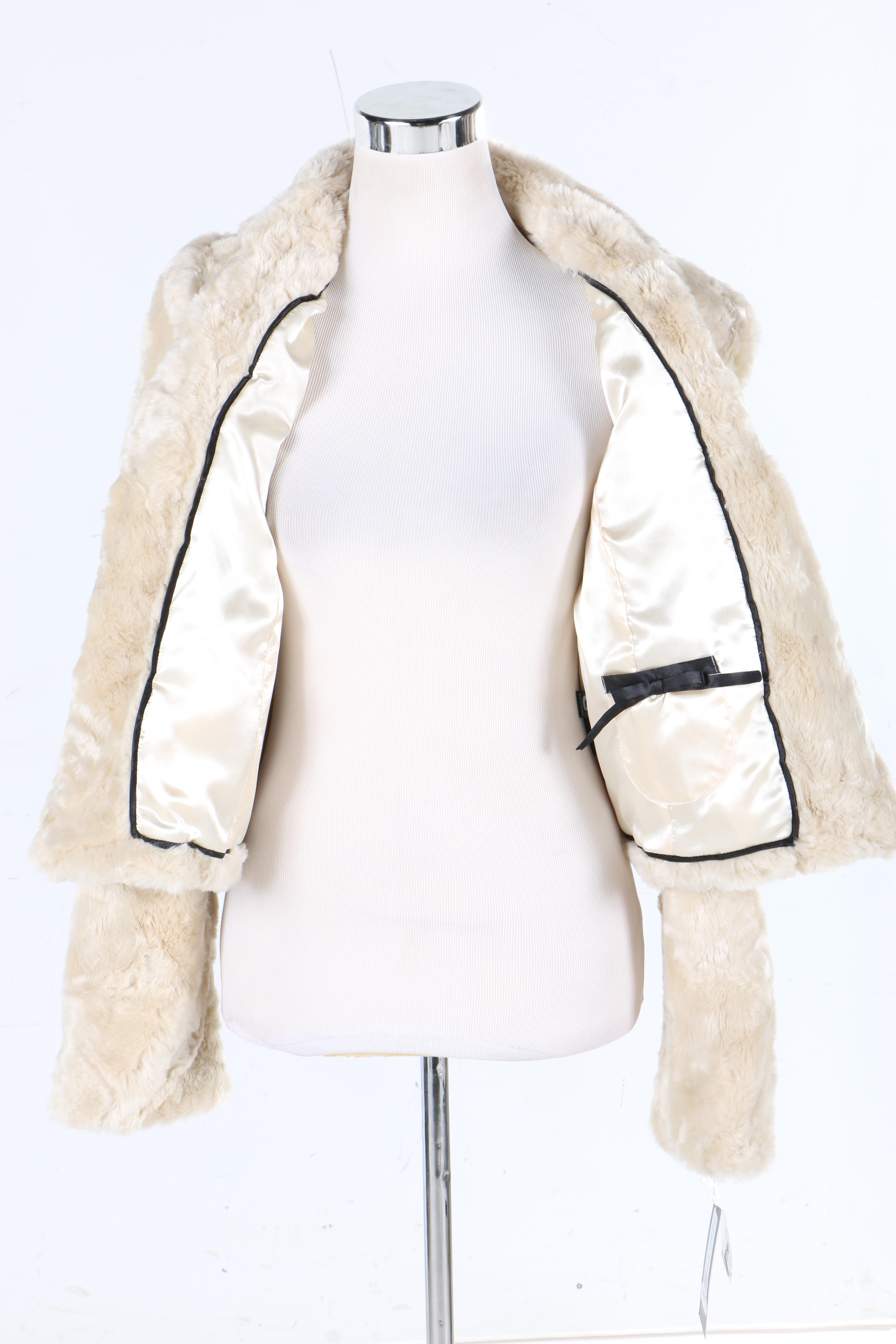 Black Rivet Faux Fur Jacket