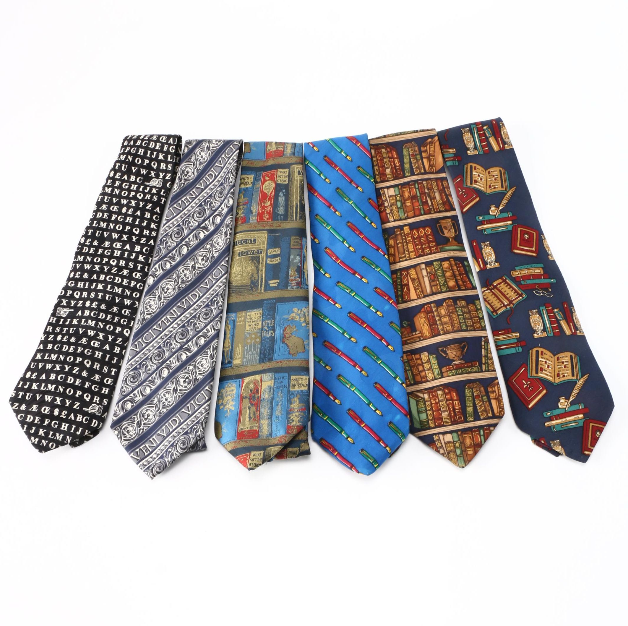 Collection of Book Themed Ties