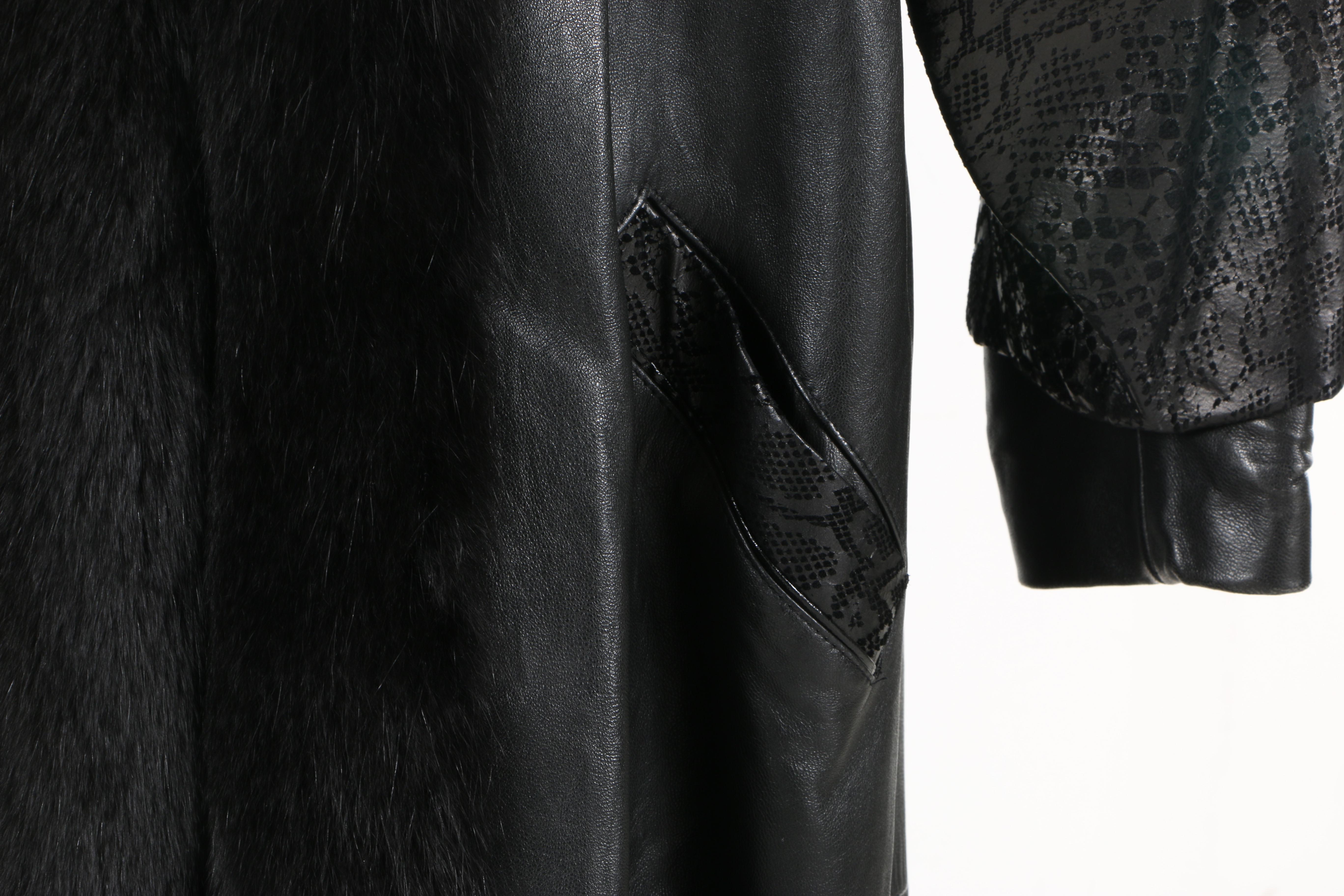 J. Percy for Marvin Richards Fox and Leather Coat