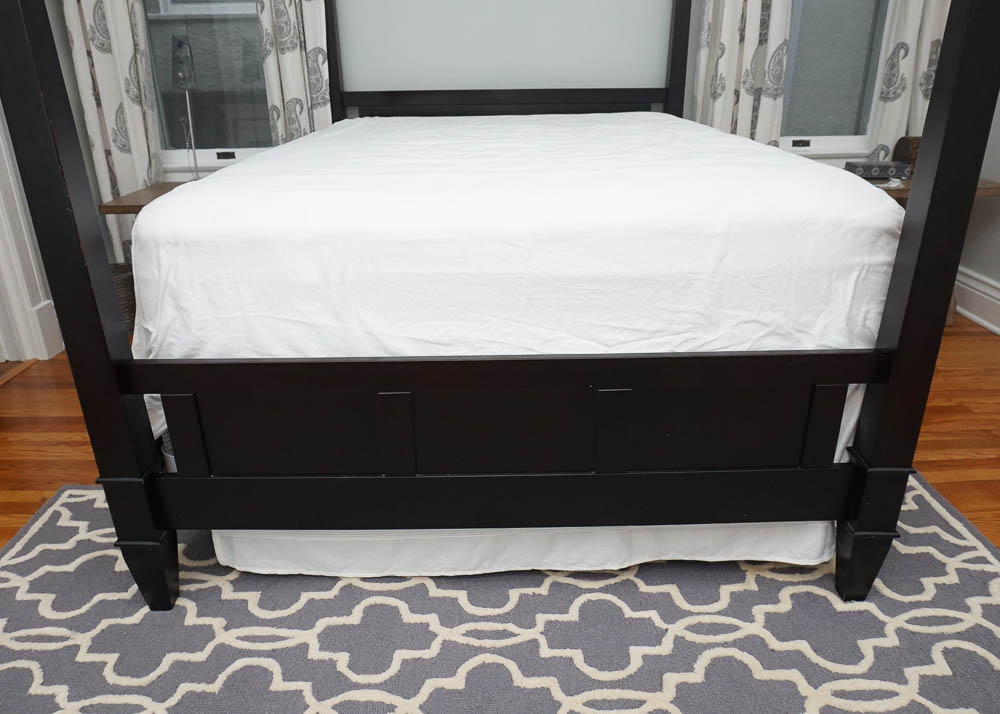 Contemporary Queen Size Four Poster Canopy Bed