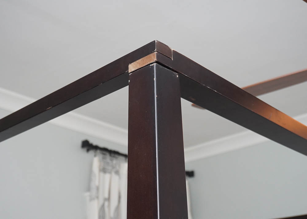 Contemporary Queen Size Four Poster Canopy Bed