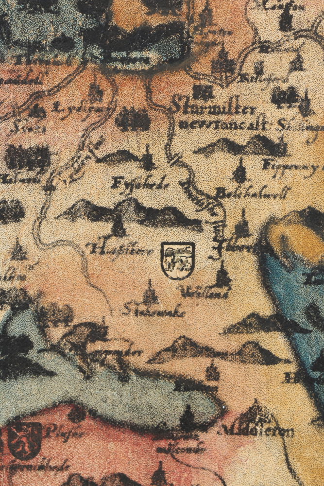 Giclee Print on Canvas with Hand Embellishments of Scottish Map