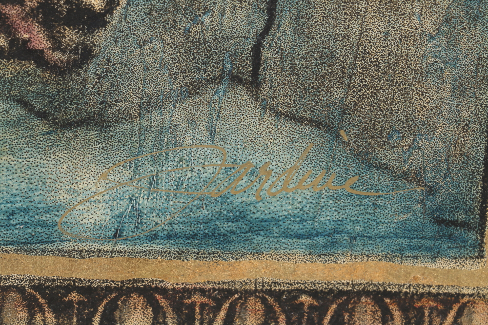 Giclee Print on Canvas with Hand Embellishments of Scottish Map