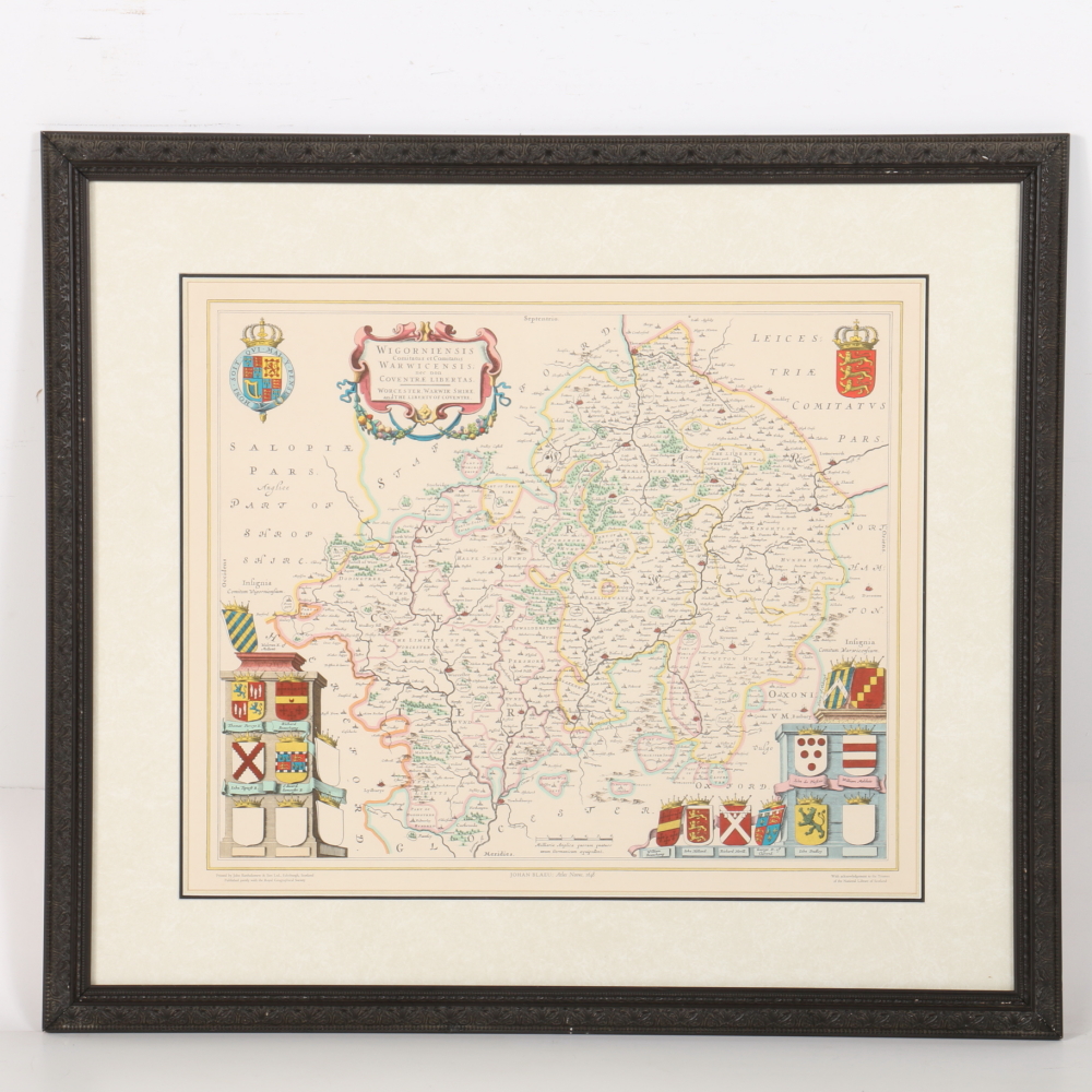 After Johan Blaeu Color Lithograph on Paper "Atlas Novus, 1648"