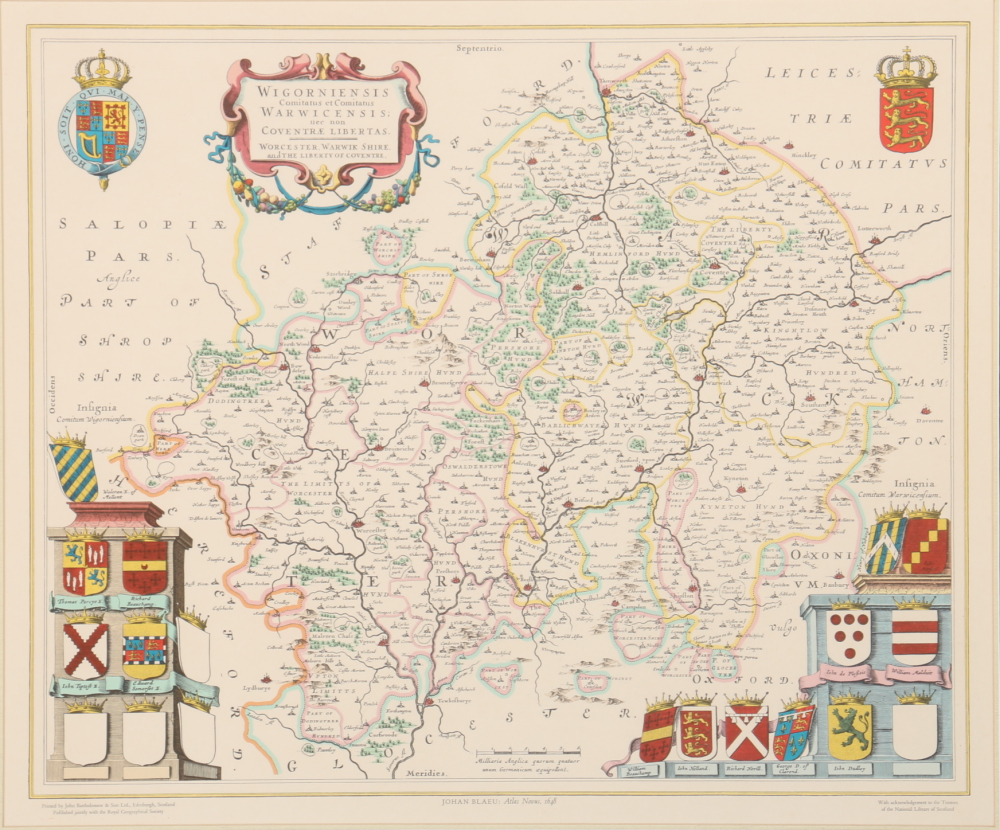 After Johan Blaeu Color Lithograph on Paper "Atlas Novus, 1648"