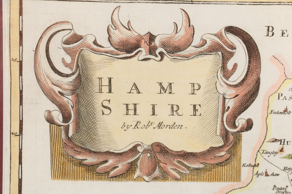 Robert Morden Colored Map of Hampshire