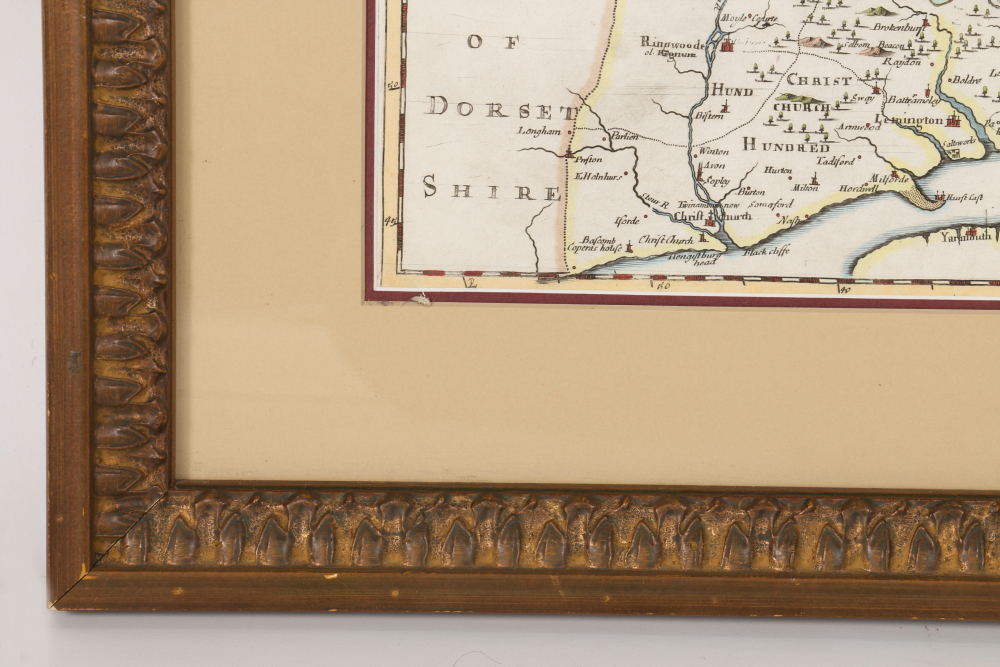 Robert Morden Colored Map of Hampshire