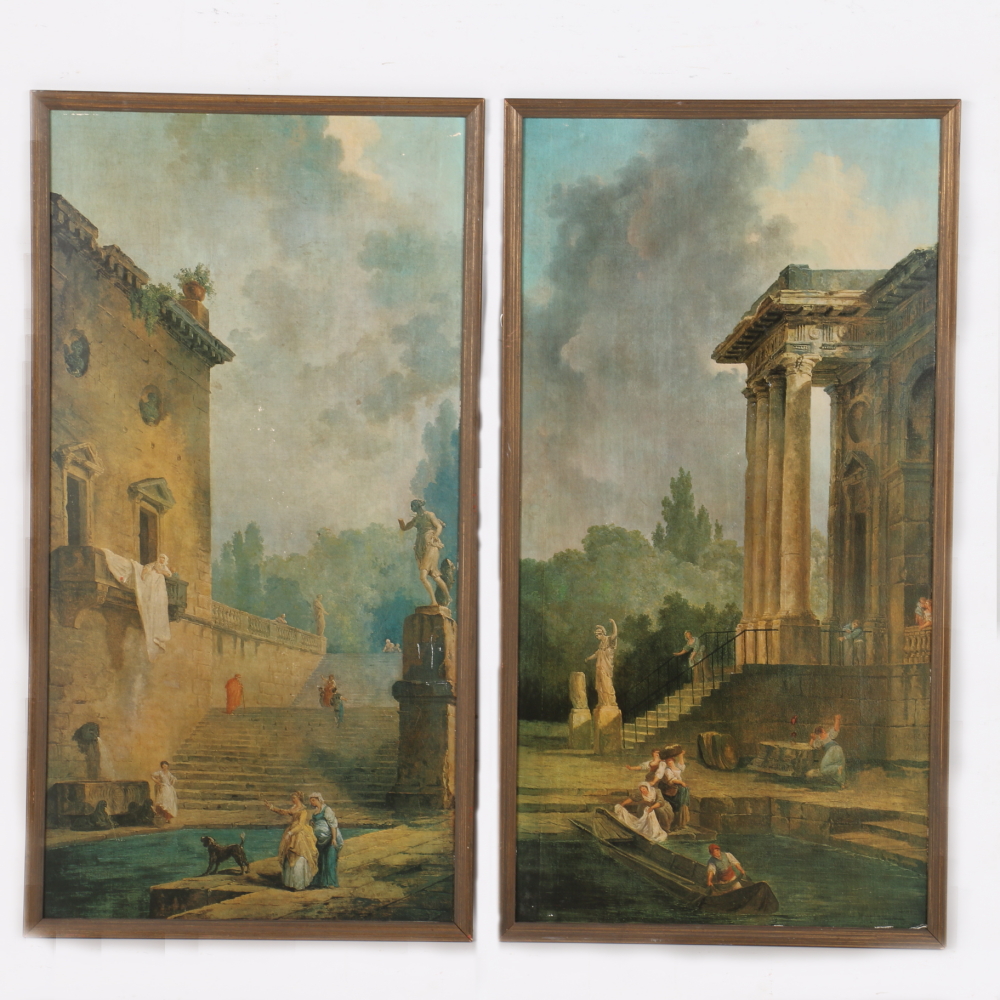 Offset Lithograph Genre Scene