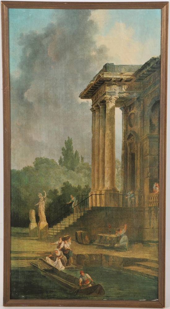 Offset Lithograph Genre Scene