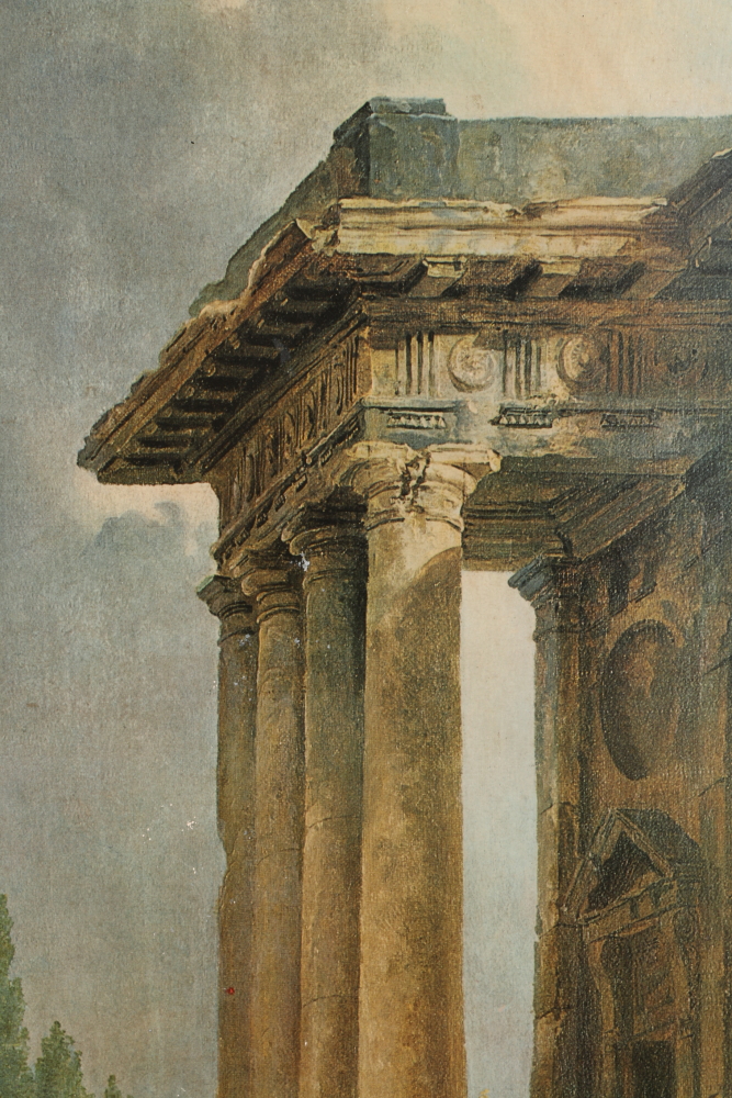 Offset Lithograph Genre Scene