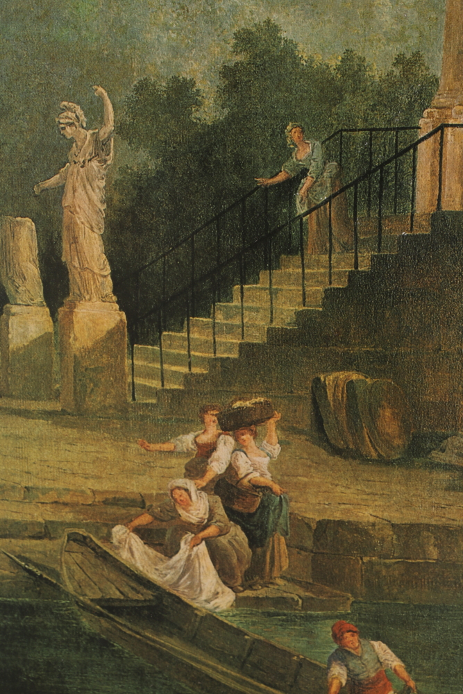 Offset Lithograph Genre Scene